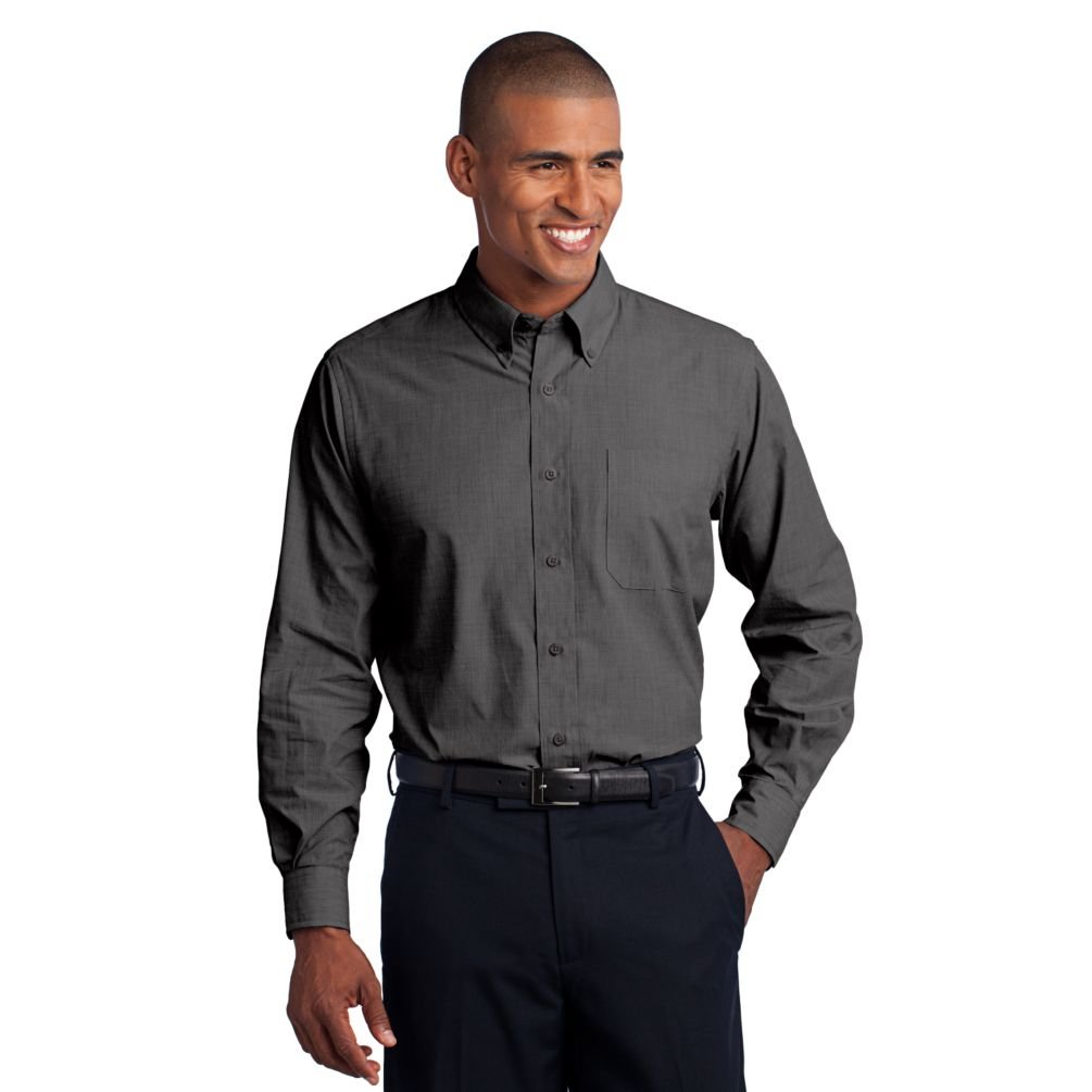 Port Authority Crosshatch Easy Care Shirt - Soft Black (S640) | Comfortable Workwear for Business Casual & Office Wear