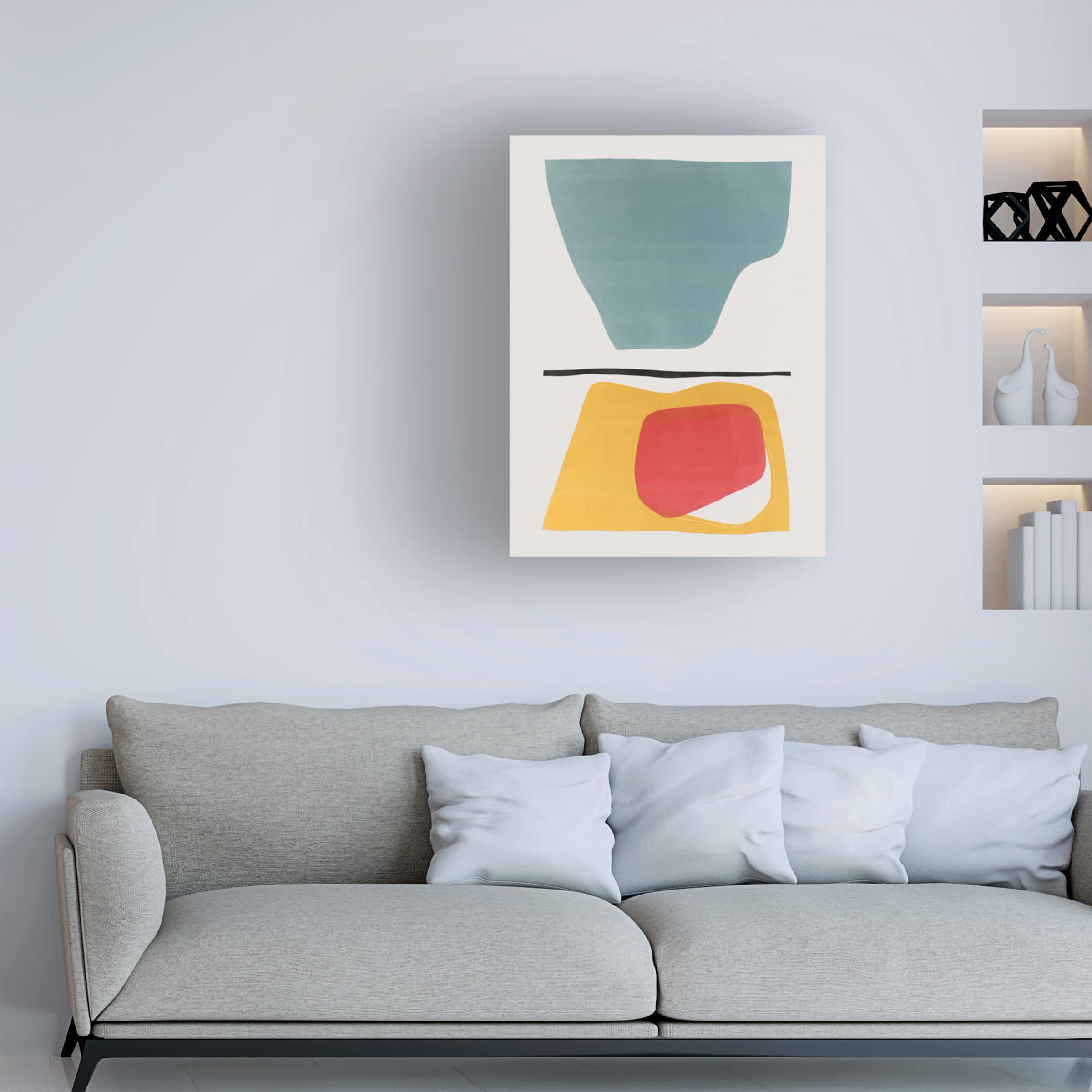 Rob Delamater 'Hoodoo IV' Canvas Wall Art Print - 35x47 Inches - Modern Abstract Landscape Painting for Living Room & Office Decor
