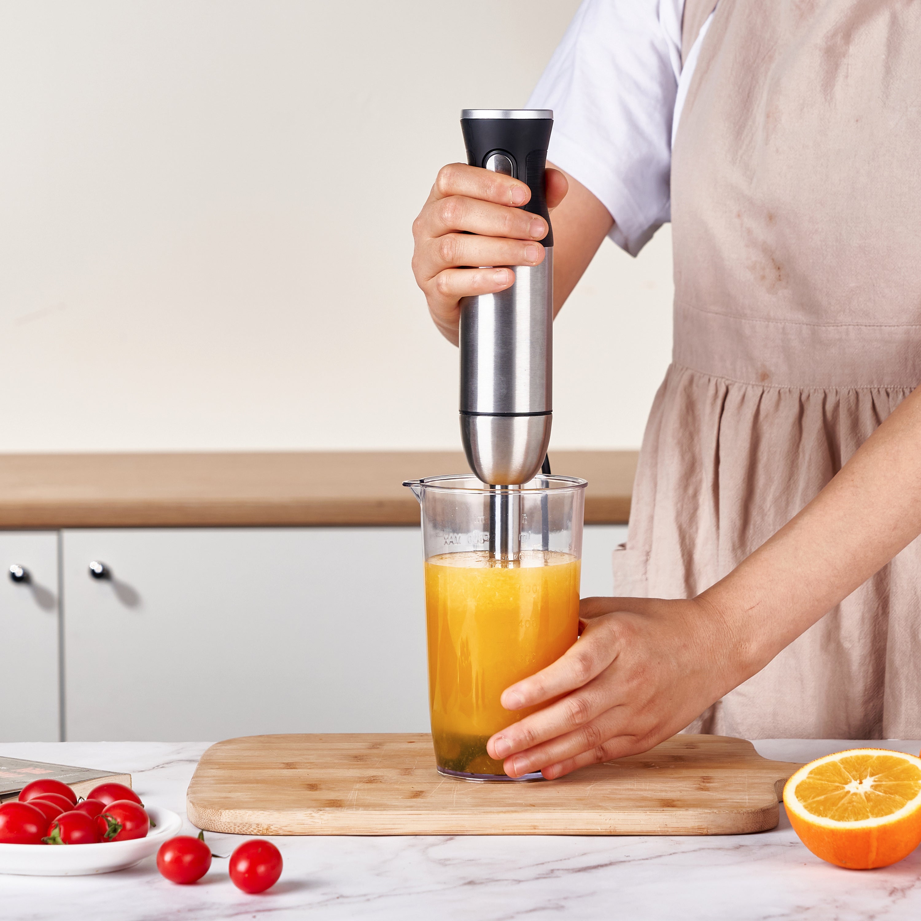 BergHOFF X5 Pro Handheld Food Processor with Grinder - Powerful Mini Chopper for Vegetables, Nuts & Herbs - Perfect for Smoothies, Baby Food & Meal Prep - Compact & Easy to Clean Kitchen Gadget