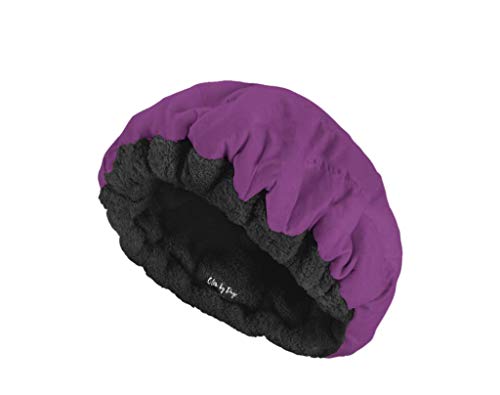 Glow by Daye Cordless Deep Conditioning Thermal Heat Cap for Hair - Microwavable Heat Therapy, Portable & Reversible Grape Design - Perfect for At-Home Hair Treatments, Salons, and Travel