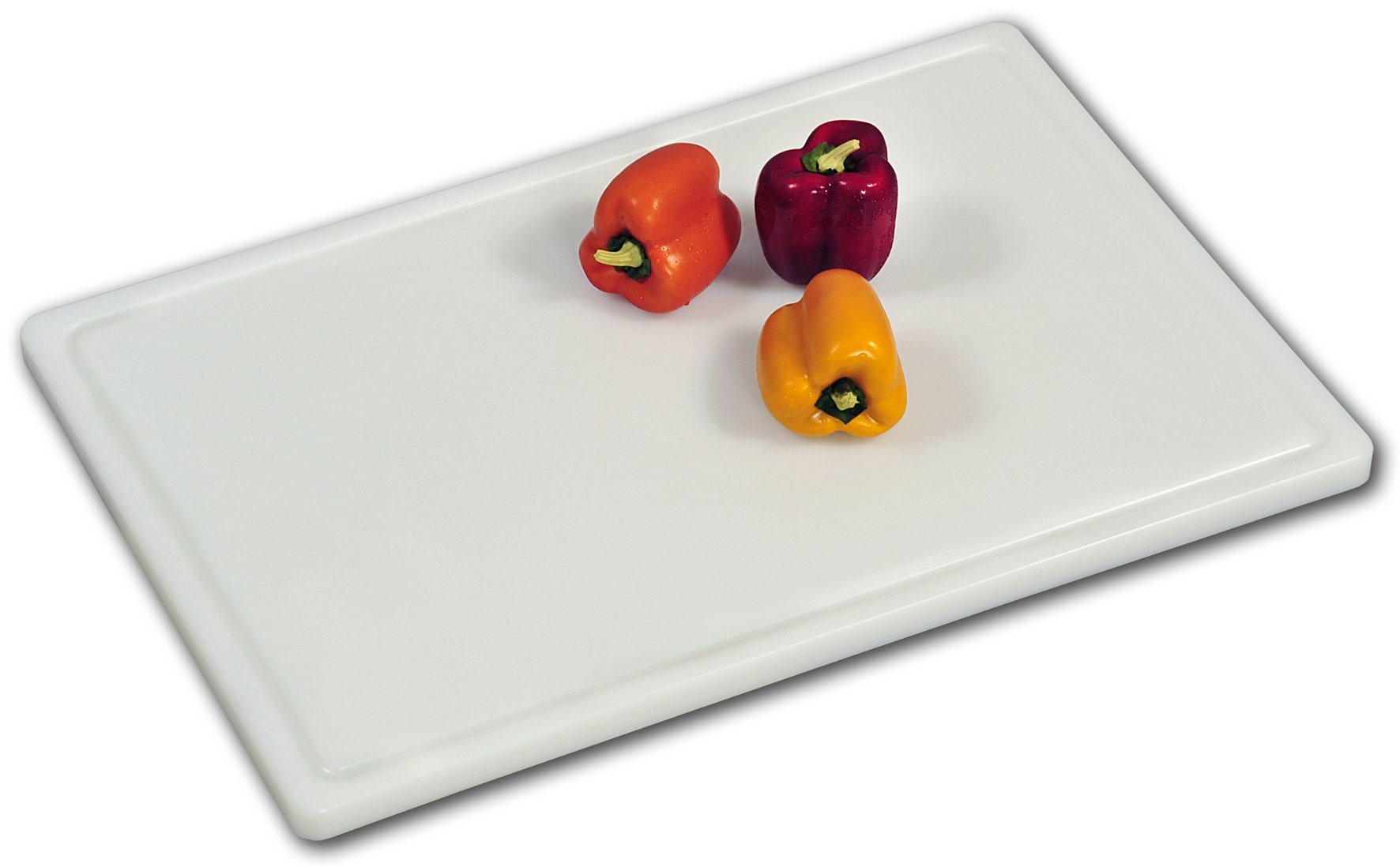 30100 White Solid Plastic Chopping Board 60x40x2 cm - Heavy Duty Kitchen Cutting Board for Meat, Vegetables & Food Prep - Ideal for Home, Restaurant & Commercial Use