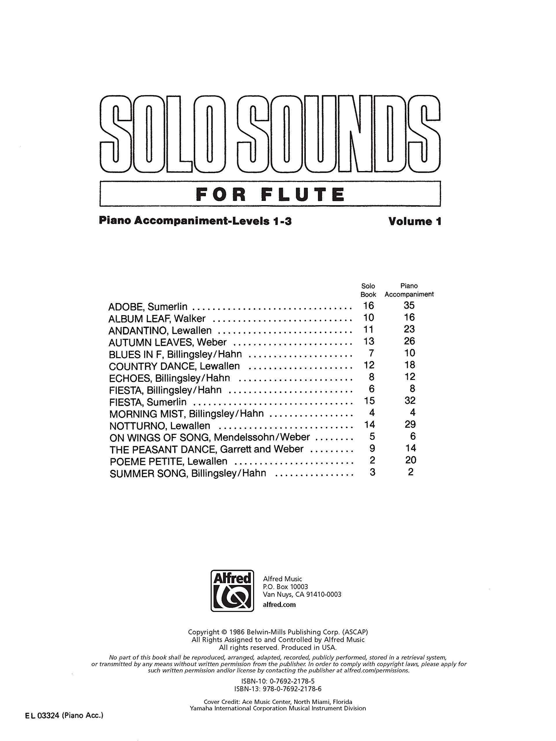 Best Solo Sounds for Flute with Piano Accompaniment - Beginner to Intermediate Levels 1-3, Volume 1 | Perfect for Music Lessons, Recitals & Home Practice