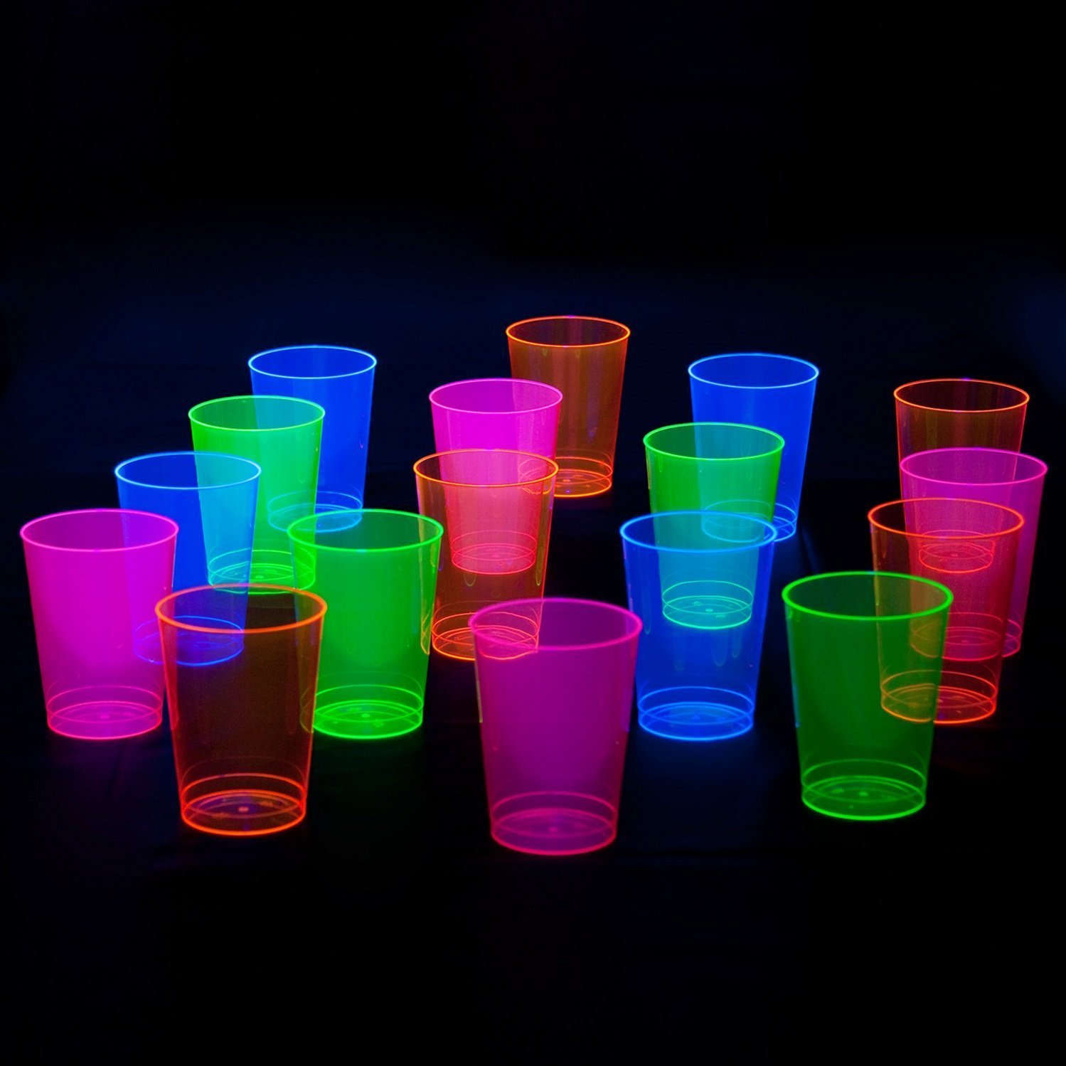 200-Count Neon Party Cups - 10oz Hard Plastic Tumblers for Parties, Events & BBQs | Durable & Reusable Drinking Glasses for Summer Gatherings, Weddings & Tailgating