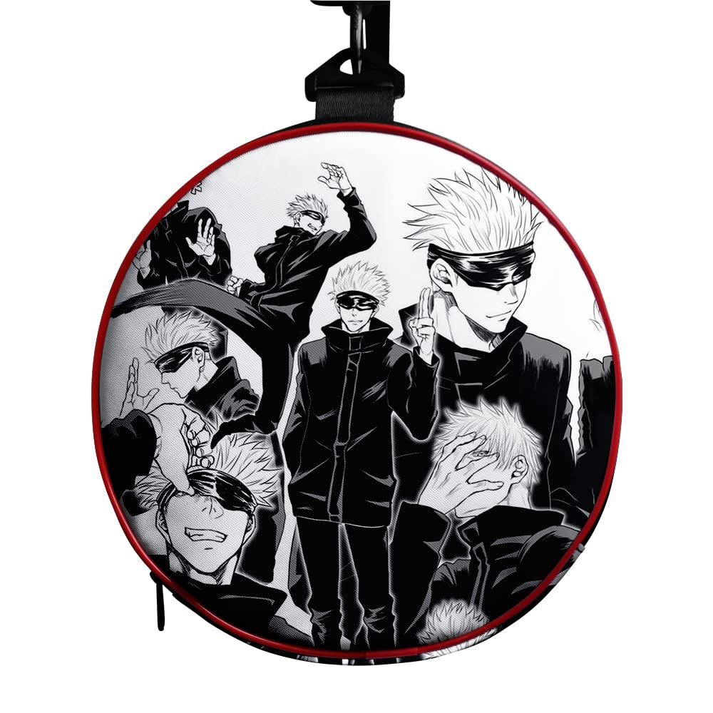 Anime Jujutsu Kaisen Gym Bag - Manga Cosplay Sport Duffel Bag with Shoe Compartment (Gojo Black & White) - Perfect for Gym, Travel & Anime Conventions