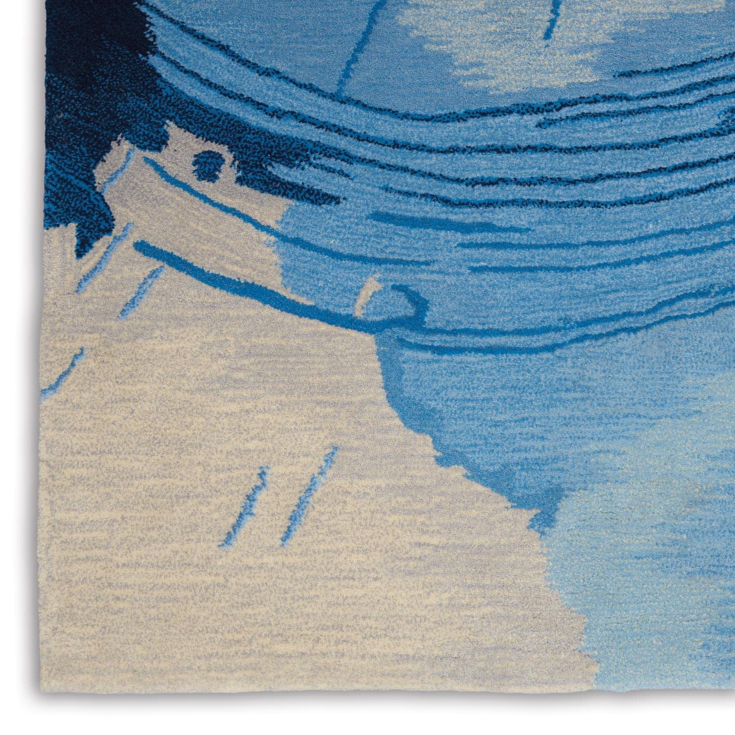 Nourison Symmetry Abstract Blue Ivory 7'9