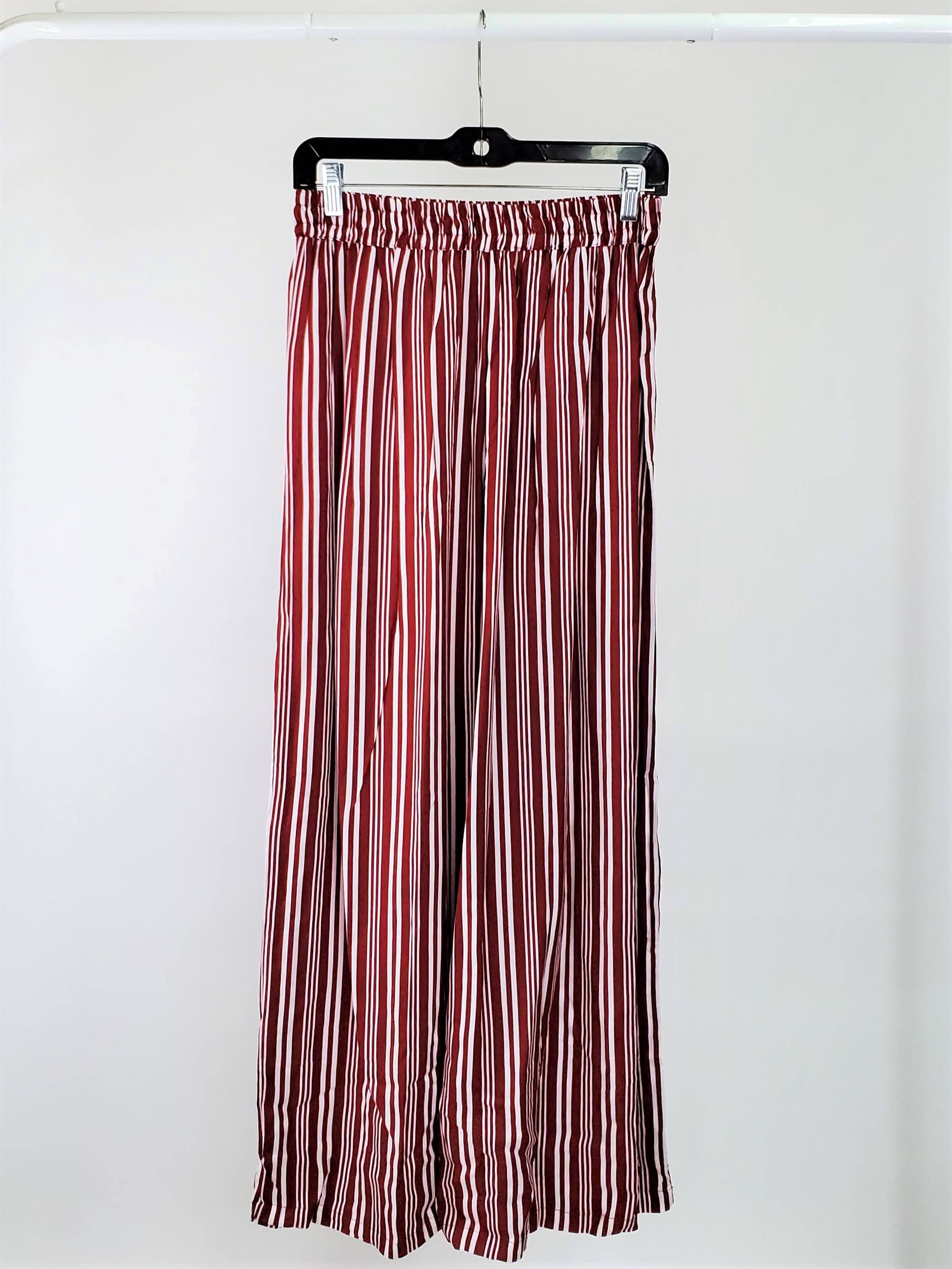 Women's Striped Pants - Comfortable High Waisted Casual Trousers for Work & Everyday Wear | Soft Stretchy Fabric | Trendy Striped Design | Perfect for Office, Travel & Lounge