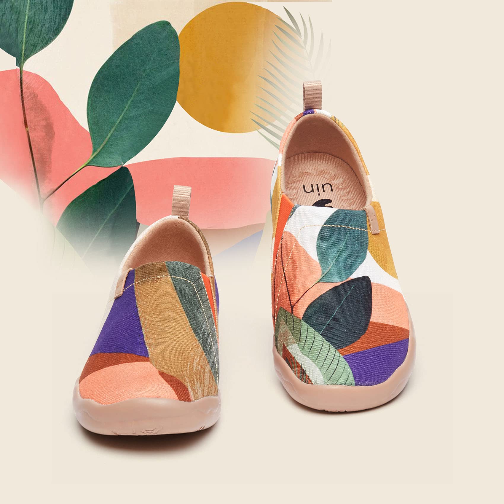 UIN Women's Art Travel Slip-On Loafers - Lightweight Breathable Casual Flats for Walking, Comfortable Slip On Shoes for Women | Perfect for Travel, Work & Everyday Wear