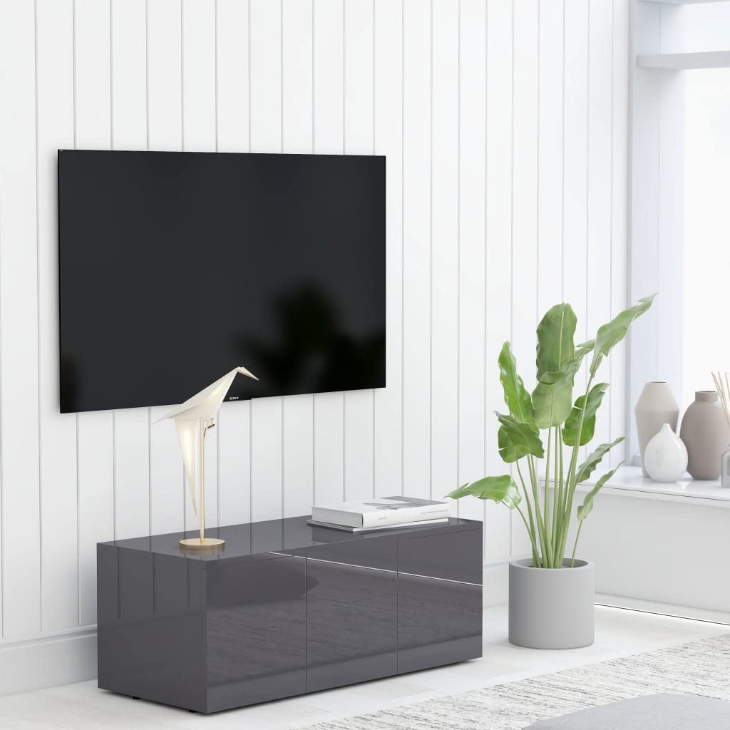 Modern TV Stand for 35 Inch TVs - Compact Media Console with 3 Drawers, Entertainment Center for Living Room & Bedroom - Gray | Perfect for Small Spaces & Apartment Decor