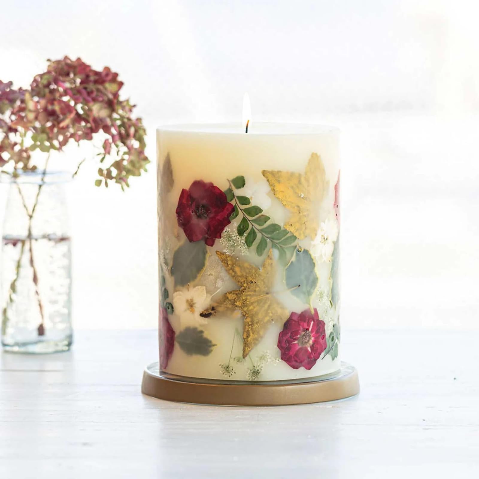 Rosy Rings Botanical Candle - Red Currant Cranberry Scent | Luxury Aromatherapy Soy Wax Candle with Lemon, Cranberry, Currant, Cedar & Ginger Notes | 200-Hour Burn Time, 6.5