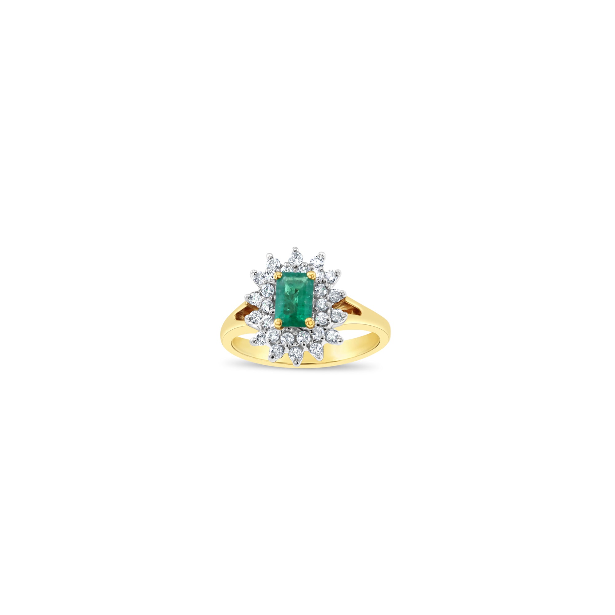 1 Carat Emerald & Diamond Halo Engagement Ring - Vintage Style Wedding Band for Her - Perfect for Proposals, Anniversaries & Special Occasions