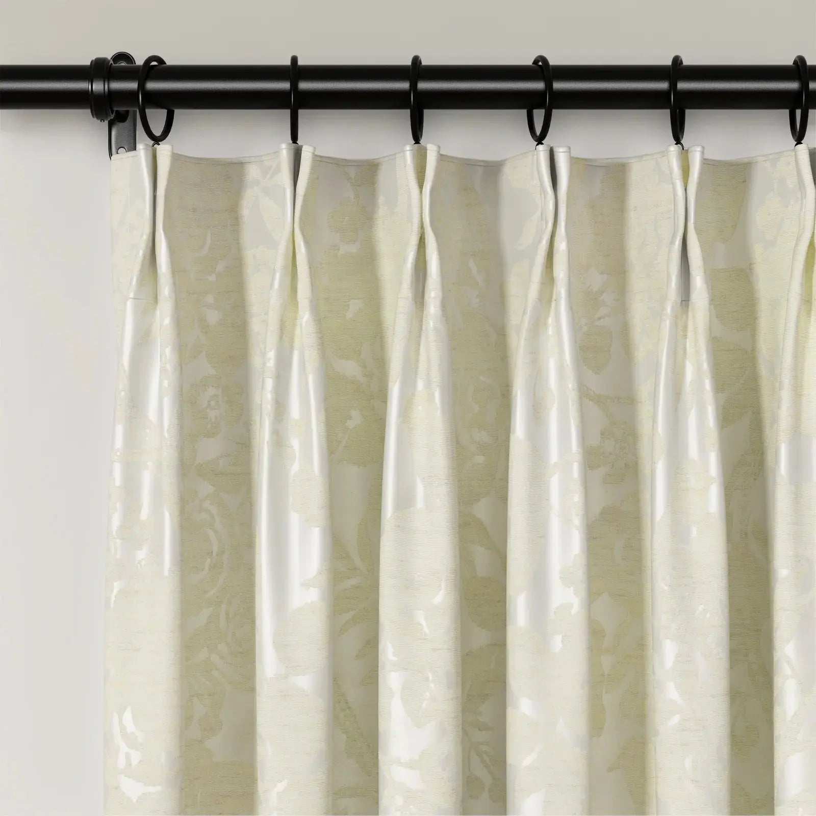 Lydia Garden Jacquard Pleated Curtains for Living Room & Bedroom - Elegant Window Treatments for Home Decor