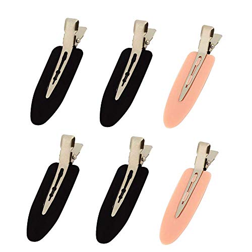 KK CREATIONS 6 PCS No Bend Hair Clips for Curly Hair - No Crease Hair Clips for Bangs & Finger Waves - Perfect for Makeup Application & Styling (Pack of 6) - Great for Salon, Home Use & Travel