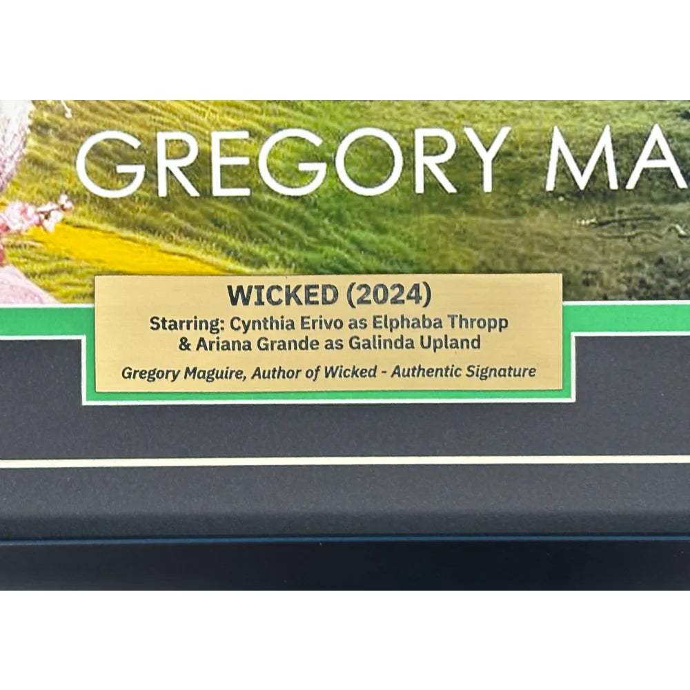 Gregory Maguire Autographed Wicked Book Cover Framed Collage - JSA Certified Authentic Signed Memorabilia - Perfect for Broadway Fans, Book Collectors & Home Theater Decor