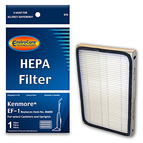 EnviroCare HEPA Vacuum Cleaner Filter Replacement for Kenmore EF-1 - Fits Select Canister & Upright Vacuums - Improves Air Quality for Allergy & Pet Hair Cleaning