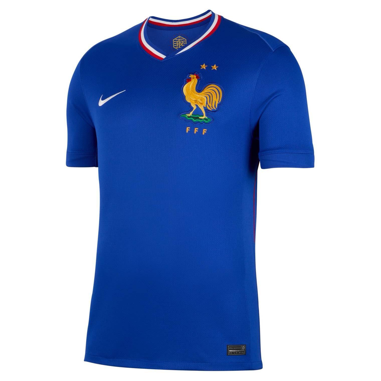 France FFF 2024/25 Stadium Home Soccer Jersey - Official Authentic Football Shirt for Fans & Players - Perfect for Matches, Training & Casual Wear