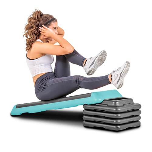Original Aerobic Stepper Platform with 4 Adjustable Risers - Home Gym & Fitness Equipment for Cardio Workouts, Step Training, and Indoor Exercise - Perfect for Home Workouts, Aerobic Classes, and Stair Climbing Training