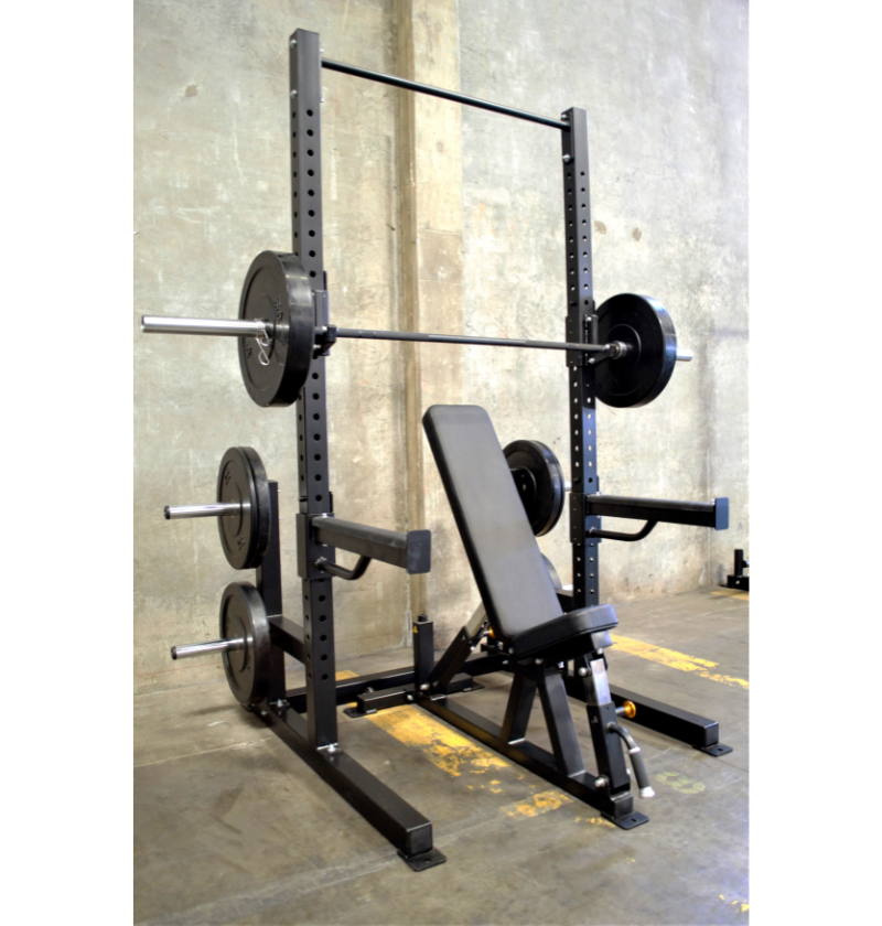 Premium Heavy Duty Squat Rack for Home Gym - Power Cage with Pull-Up Bar & Safety Spotter Arms - Perfect for Weightlifting, Strength Training & CrossFit Workouts