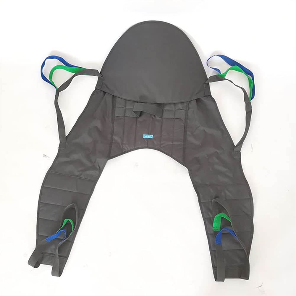 **Samnuerly Adjustable Height Patient Lift Hoist - Transfer Sling Belt for Bed to Wheelchair, Recliner, Shower Chair & Toilet - Safe Stair Transfer & Toileting Assistance (Black) - Ideal for Elderly & Disabled Care at Home or Hospital**
