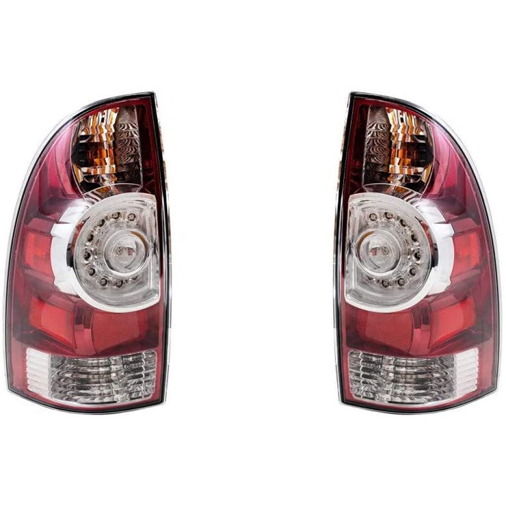 2009-2015 Toyota Tacoma LED Tail Lights Pair - Driver & Passenger Side with Wiring Harness & Clear Lens | TO2800177 TO2801177 | 81560-04160 81550-04160 | Perfect for Off-Roading & Night Driving