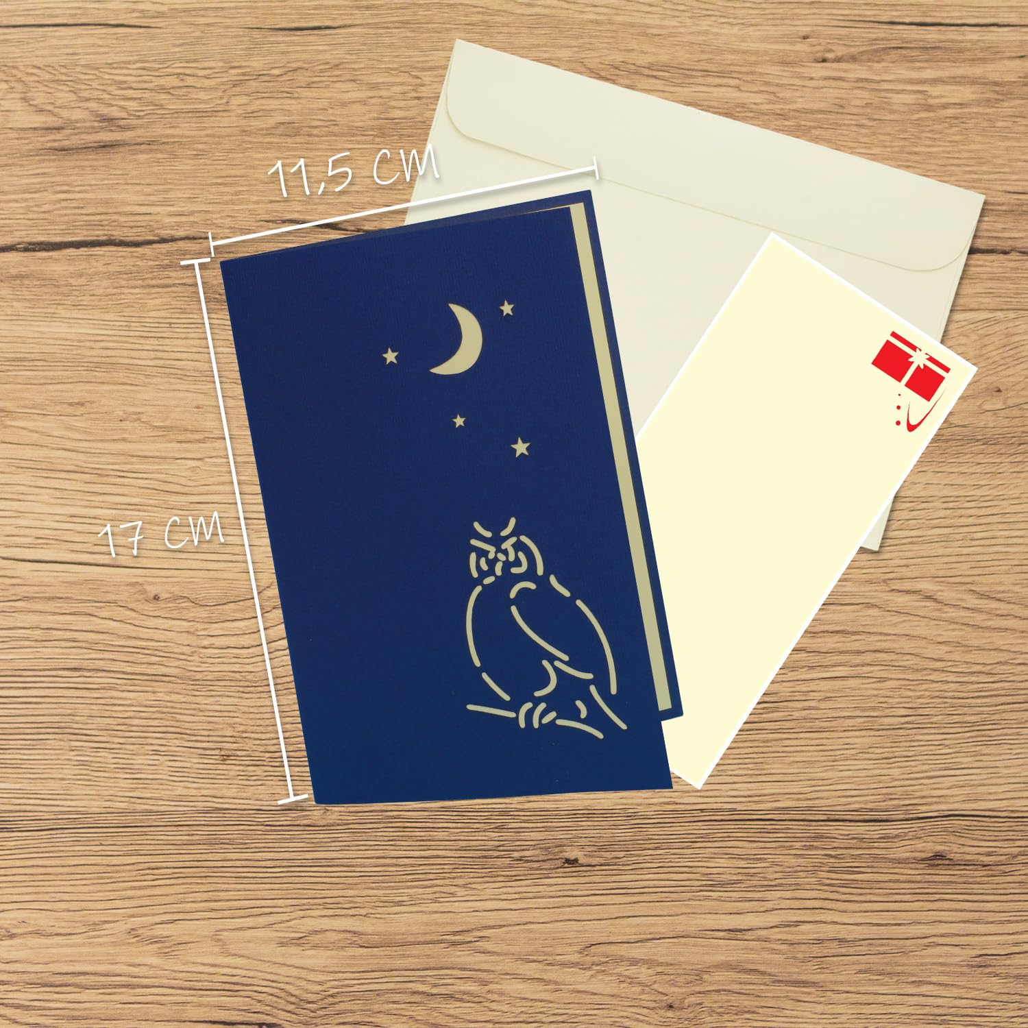 LIN Pop Up 3D Greeting Card for Animal Lovers - Night Owl Design (#137) | Perfect Birthday, Thank You & Holiday Cards for Owl Enthusiasts