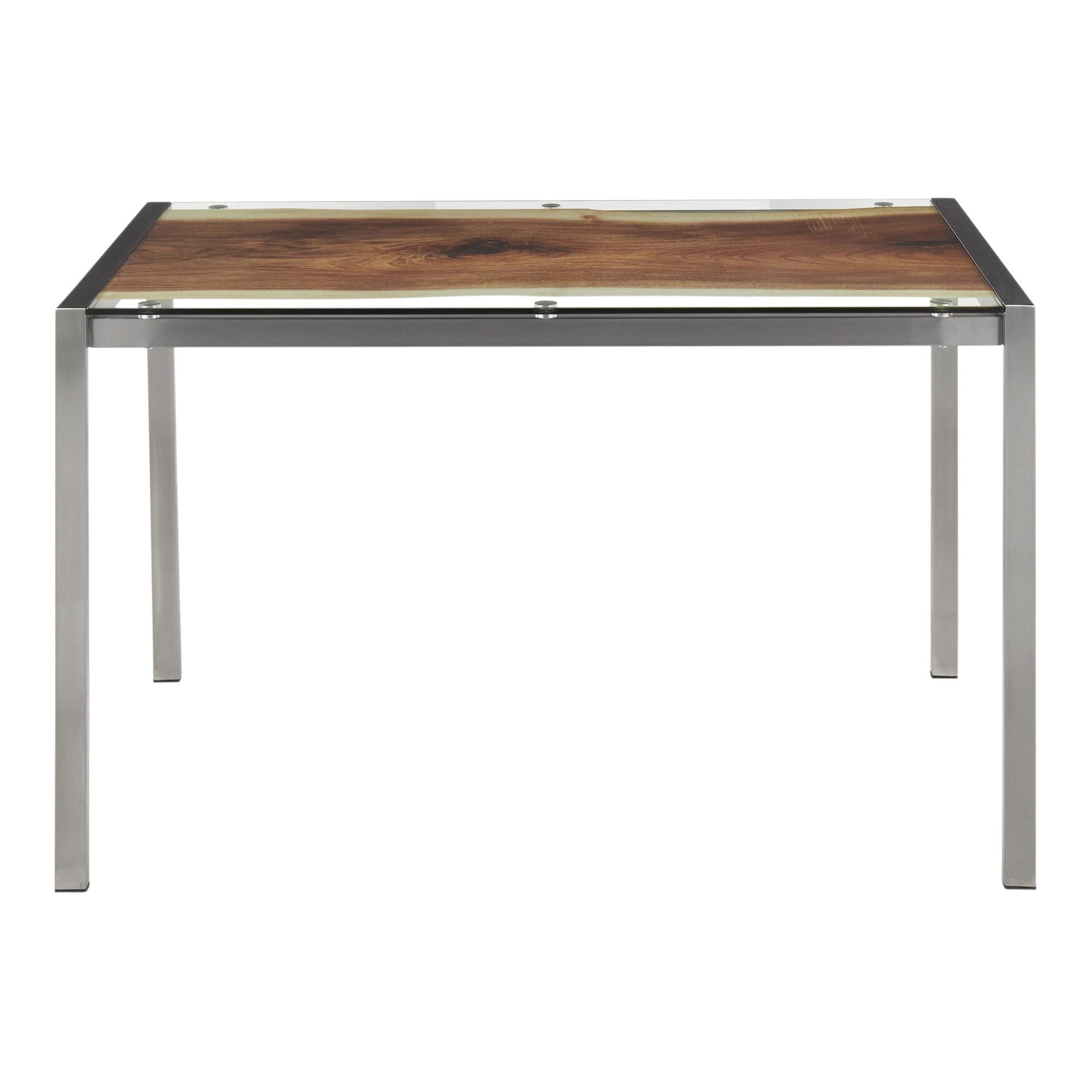 LumiSource Live Edge Dining Table - 6-Person Rectangle Kitchen Table with Natural Wood Finish | Perfect for Small Spaces, Breakfast Nooks & Cozy Dining Areas