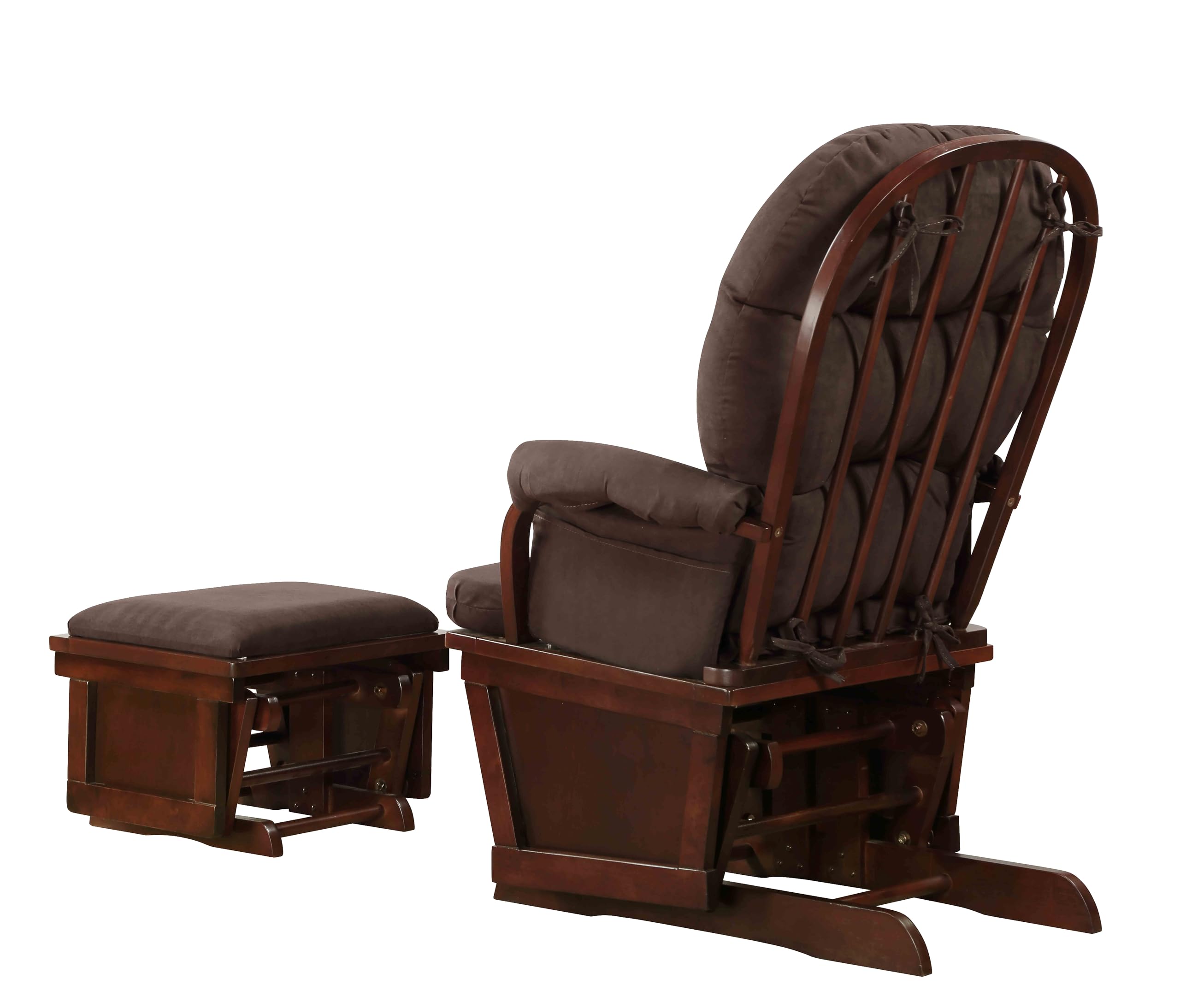 Lennox Furniture Glider Rocker Combo - Espresso Brown Upholstered Rocking Chair with Smooth Gliding Motion - Perfect for Nursery, Living Room & Relaxation