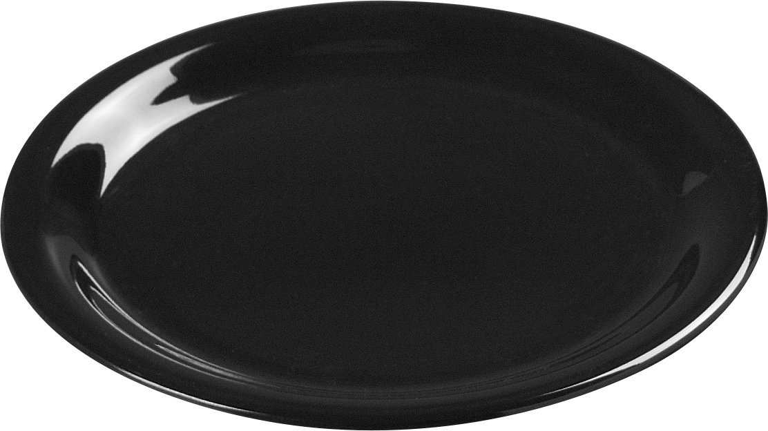 Carlisle 3300403 Sierrus 9-Inch Narrow Rim Melamine Dinner Plates - Durable Black Restaurant-Grade Dishware (Set of 24) - Perfect for Catering, Cafeterias & Outdoor Dining