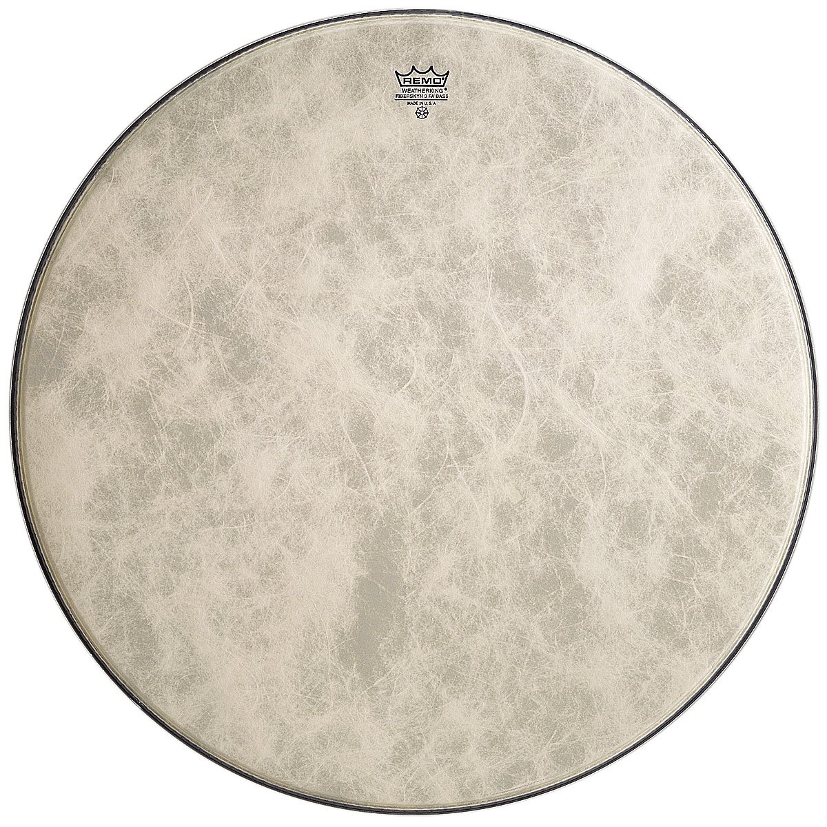 Remo Ambassador Fiberskyn Bass Drumhead 34 Inch - Premium Synthetic Drum Head for Professional Drummers | Perfect for Live Performances, Studio Recording & Marching Bands