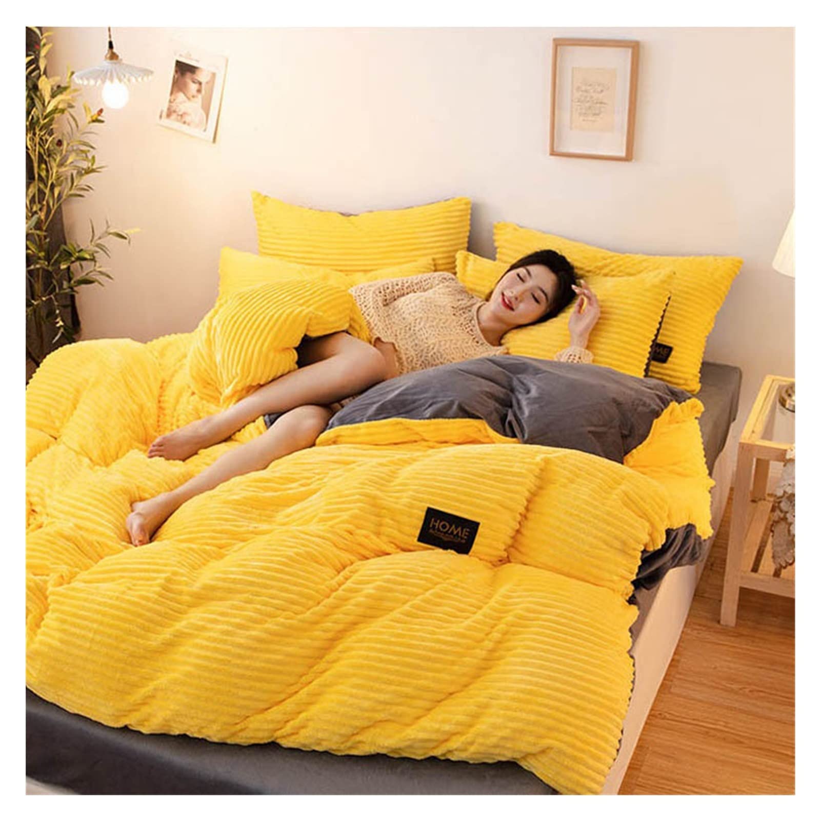 Luxury Fluffy Flannel Duvet Cover Set - 1/3PCS Soft & Warm Winter Bedding for Cozy Comfort | 7 Color Options | Perfect for Cold Weather & Holiday Home Decor