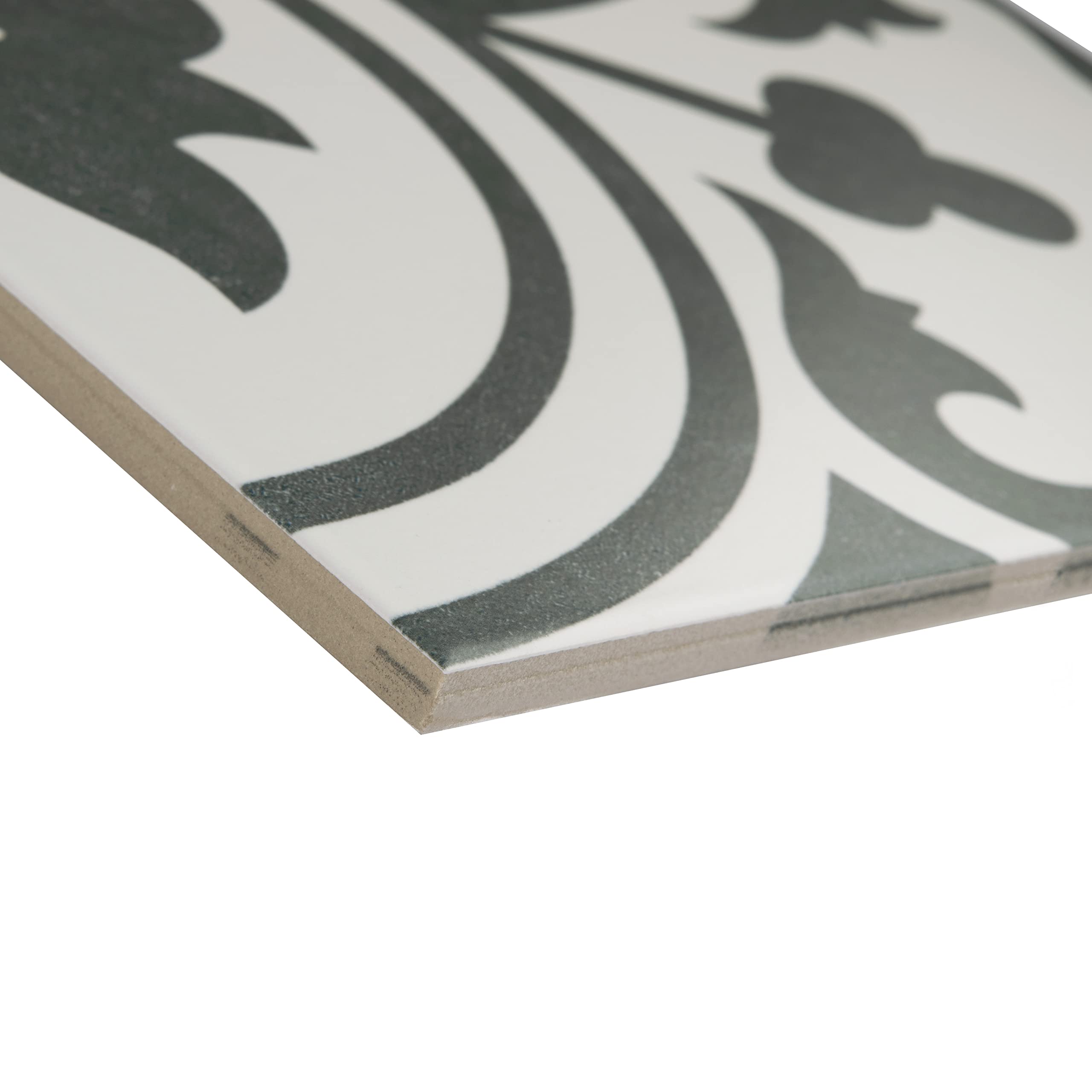 Merola Tile Arte White 9.75x9.75 Inch Porcelain Floor and Wall Tile - Perfect for Bathroom, Kitchen, and Backsplash Renovations