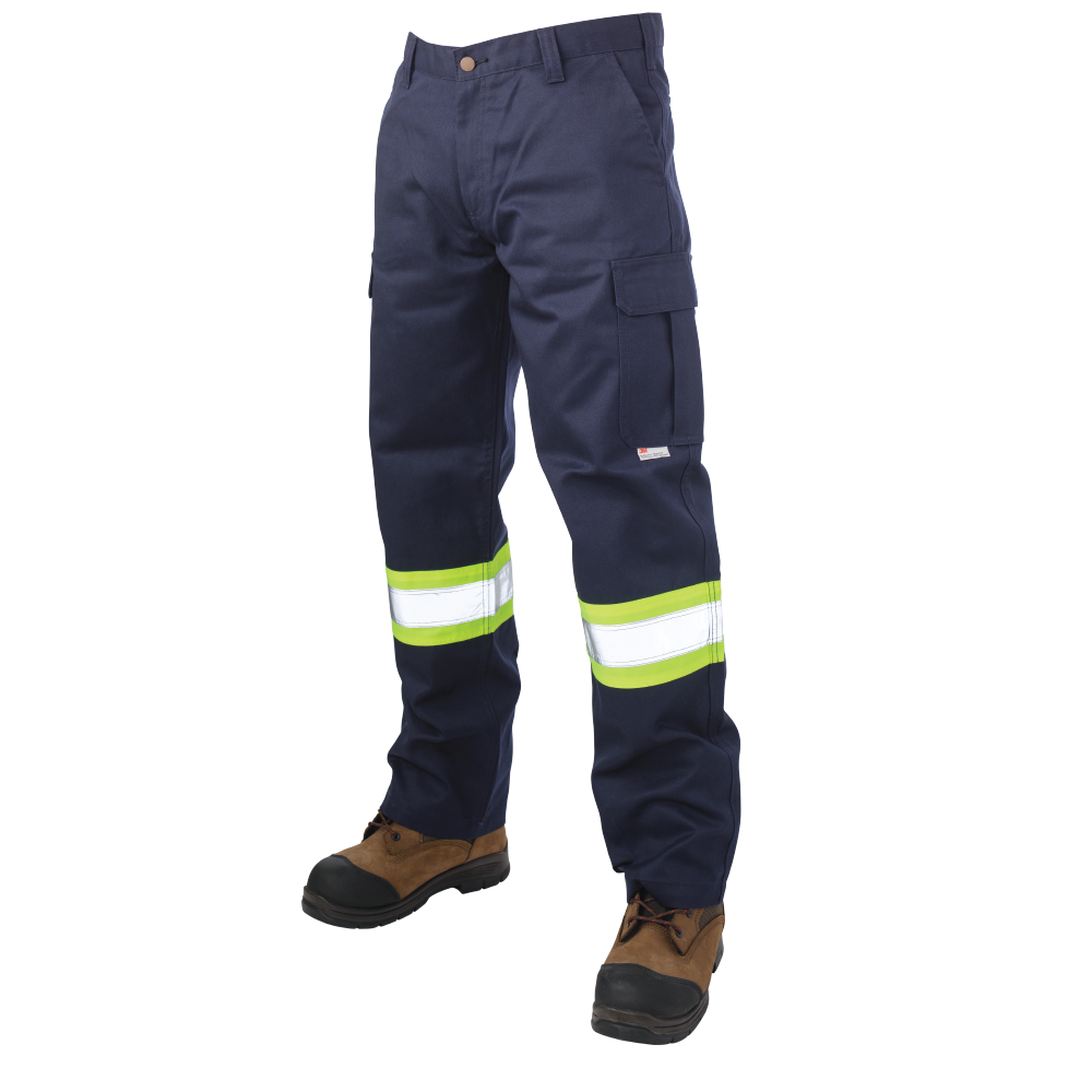 Tough Duck SP03 High-Visibility Flex Twill Cargo Work Pants - Durable Safety Workwear for Construction & Outdoor Jobs