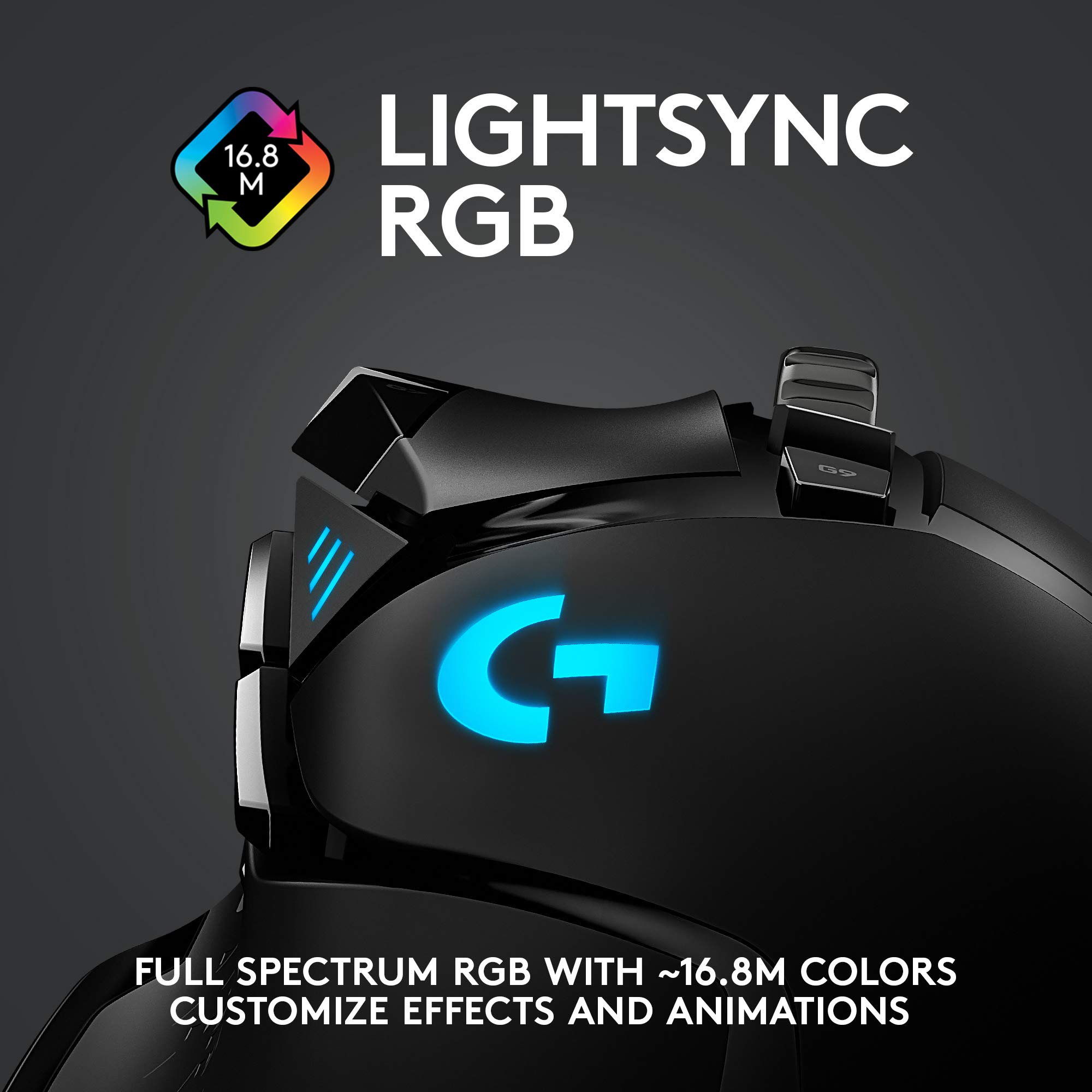 Logitech G502 Lightspeed Wireless Gaming Mouse - Hero 25K Sensor, PowerPlay Compatible, Adjustable Weights, RGB Lighting for PC Gaming - Perfect for FPS, MMO & Esports