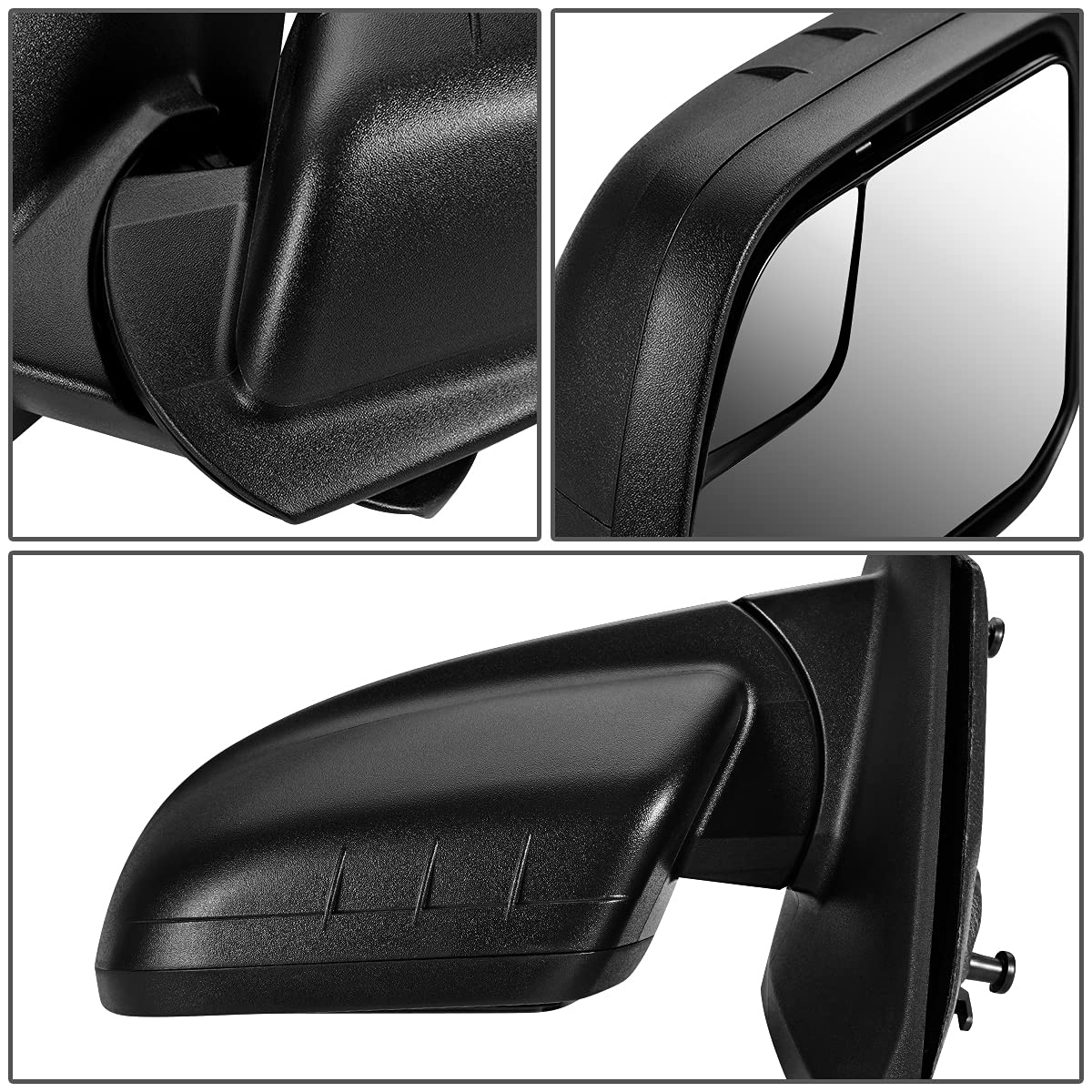 Auto Dynasty FO1320454 Driver Side Mirror - Manual Folding & Power Adjust with Blind Spot Glass for 2011-2014 Ford Edge | Textured Black | Replacement for Damaged Mirrors | Perfect for Parking & Highway Driving