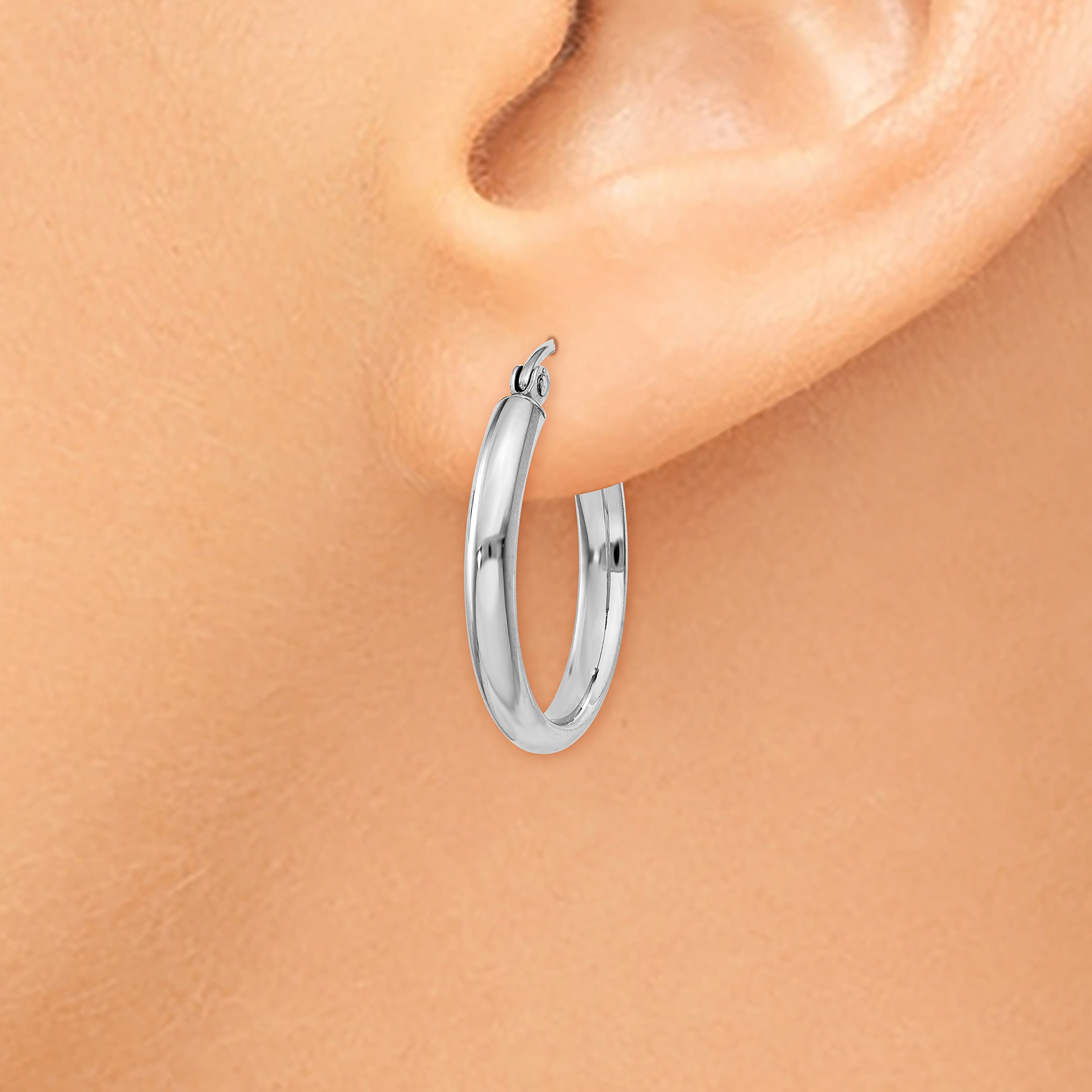2.75mm Polished Round Tube Hoop Earrings in Real 14k Gold - Elegant Everyday Jewelry for Women, Perfect for Work, Date Night & Special Occasions