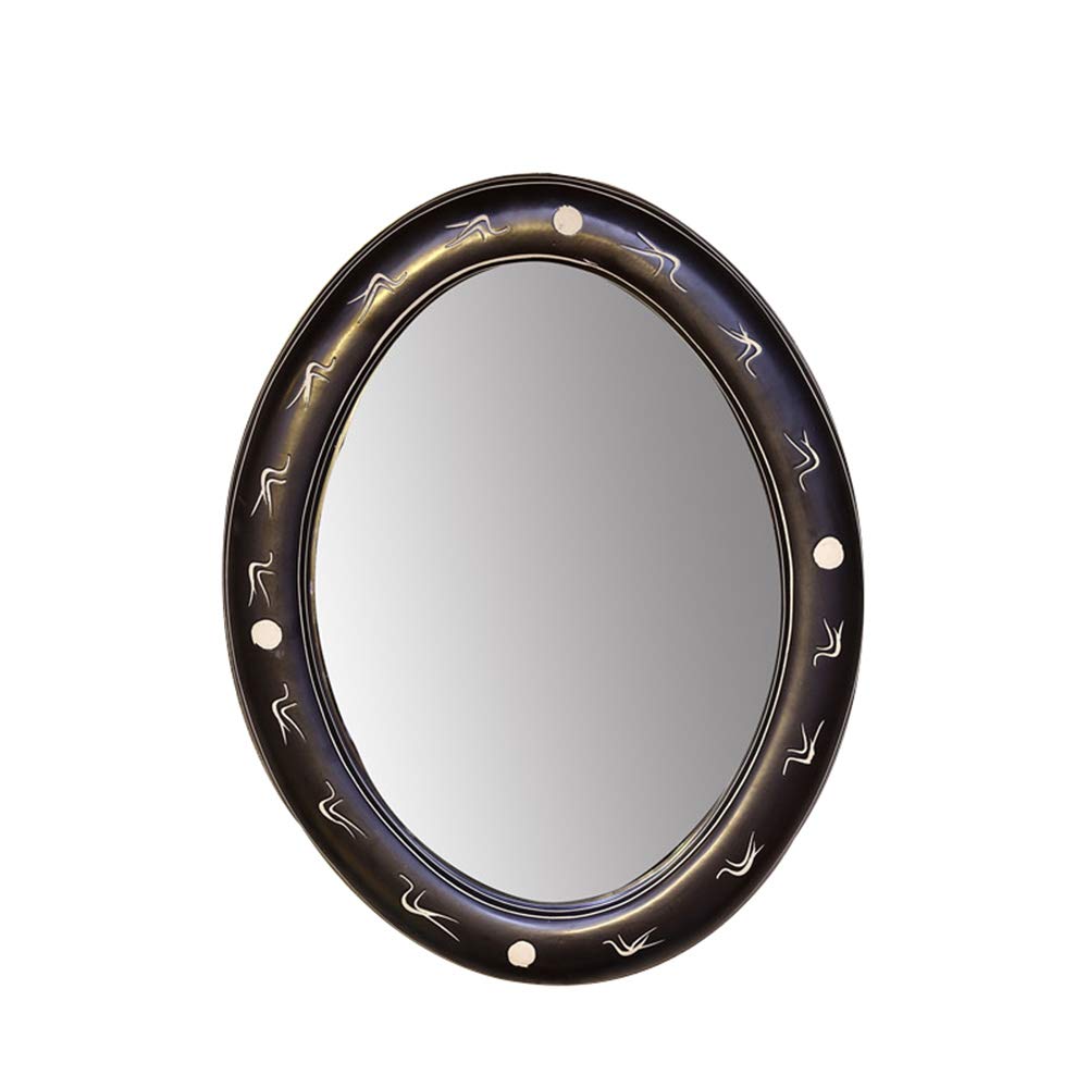 Classic Oval Wall-Mounted Vanity Mirror for Bathroom - European Style Shaving & Makeup Mirror with Adjustable Tilt - Perfect for Shaving, Makeup Application and Home Decor