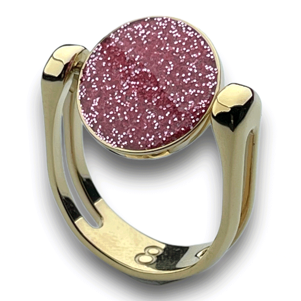 Sparkling Gold Circle Fidget Ring for Stress Relief - Trendy Anxiety Relief Jewelry for Adults & Teens - Perfect for ADHD, Focus & Relaxation