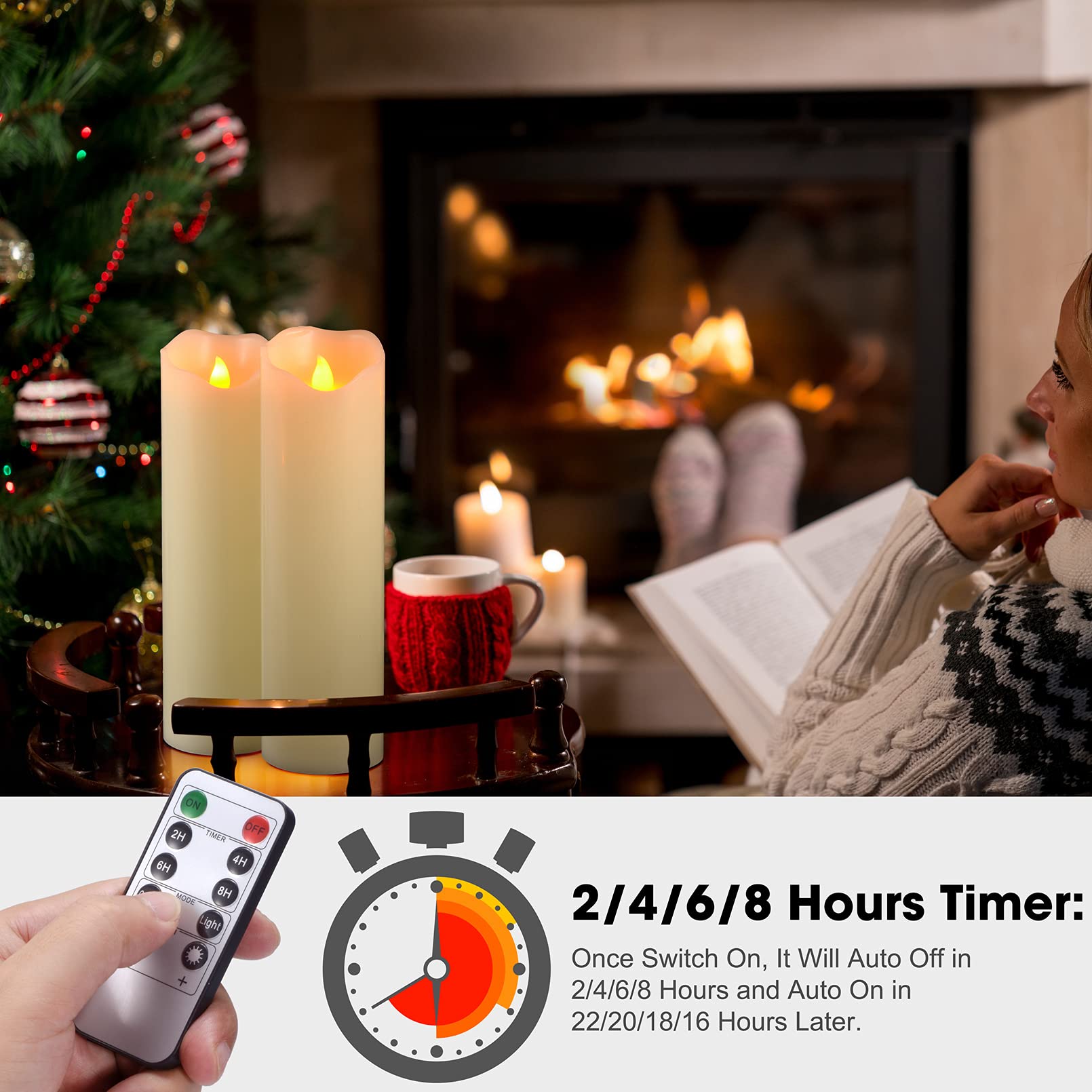 Flameless LED Candles with Remote - Set of 2 for Home Decor & Parties