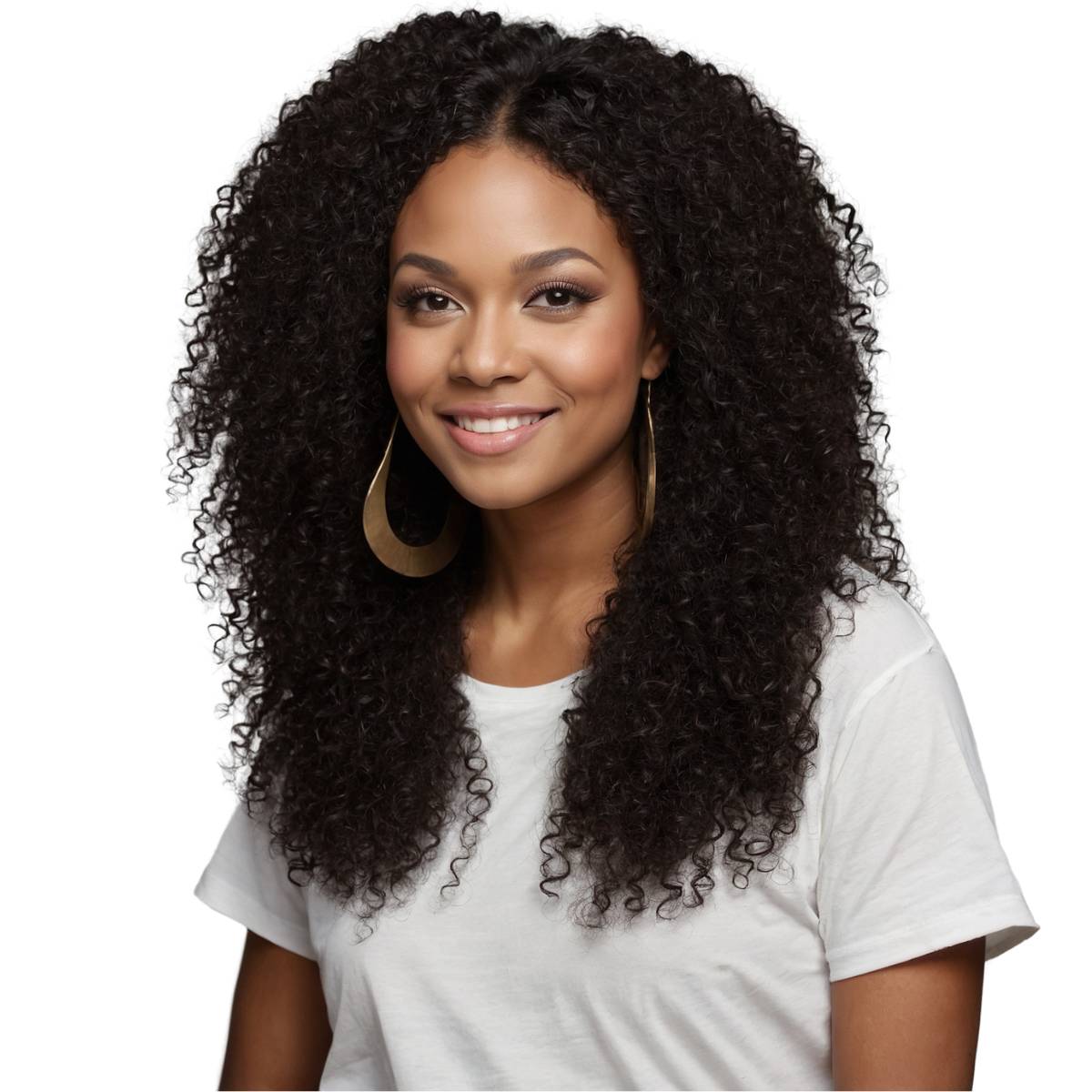 Jerry Curl V Part 100% Human Hair Wig - Natural Black Wavy Lace Front Wig for Women | Perfect for Daily Wear, Cosplay & Special Occasions