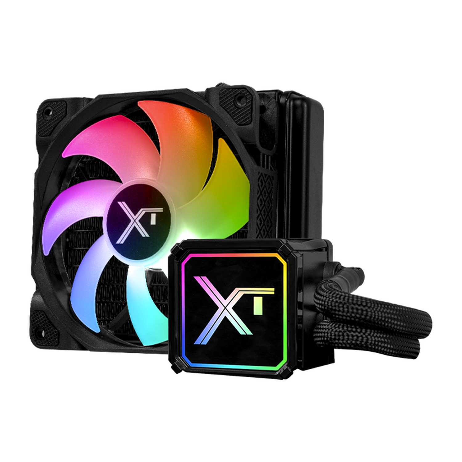 XTREME PC Gaming Liquid Cooler - Aqua Force 120mm ARGB CPU Cooler with 800-2200 RPM, Black | High-Performance Cooling for Gaming PCs, Workstations & Overclocking