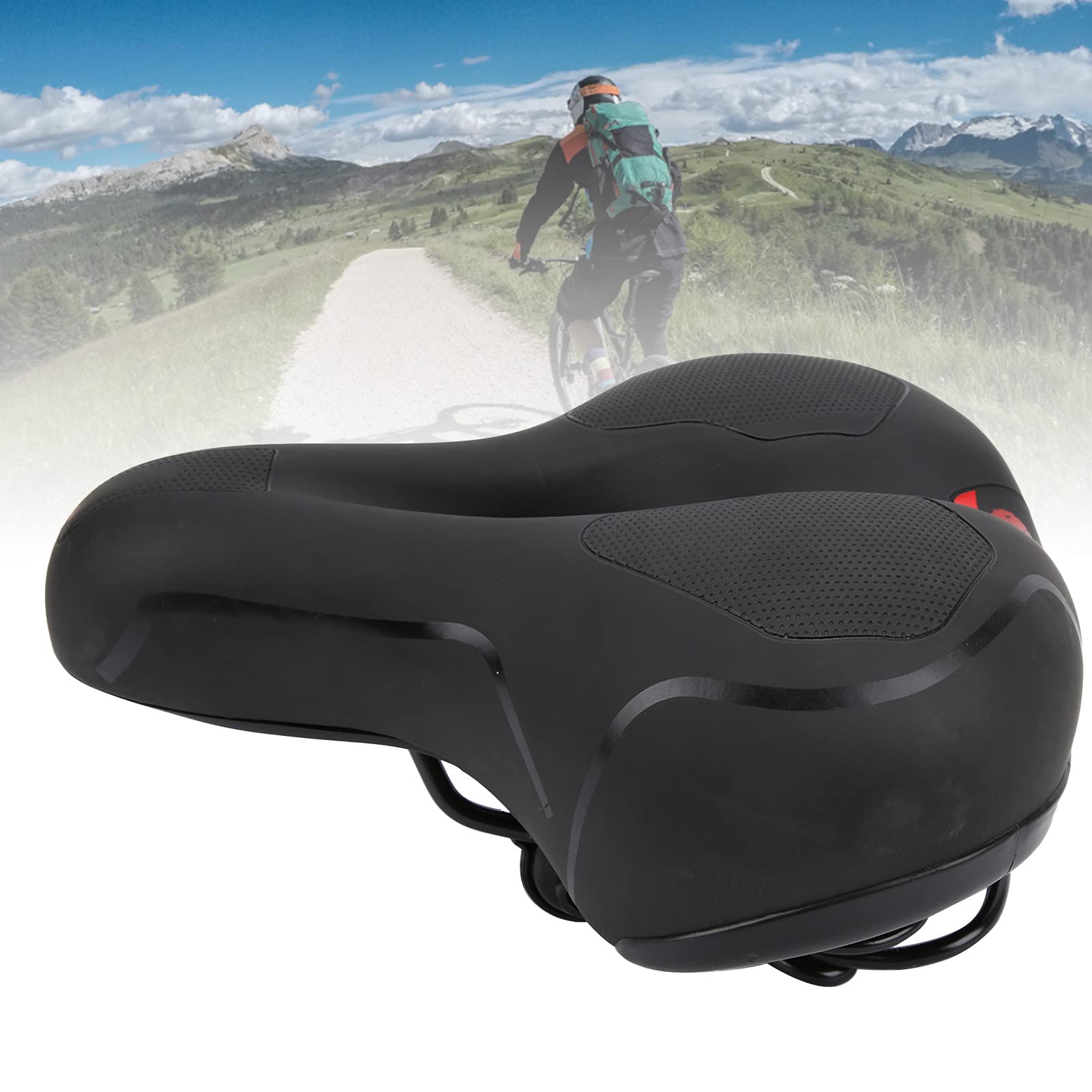 FASJ Durable Mountain Bike Saddle - Waterproof, Dirt & Scratch Resistant with Shock Absorption - Comfortable Bicycle Seat for MTB, Road & Commuter Bikes - Perfect for Trail Riding, Urban Commuting & Long-Distance Cycling