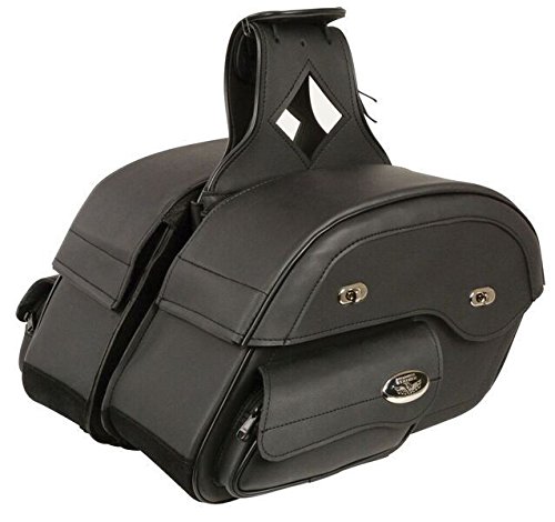 Milwaukee Waterproof PVC Motorcycle Saddlebag - Cruiser Style Slant Pouch for Harley, Honda & Yamaha Bikes | Ideal for Long Rides, Road Trips & Daily Commuting