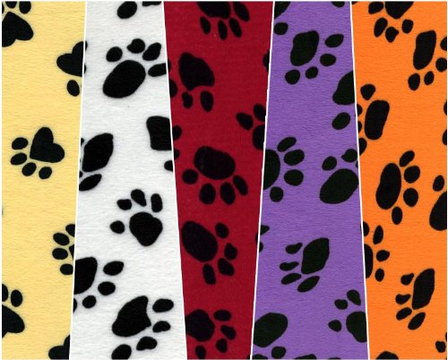 Velboa Faux Fur Paw Print Red Fabric by The Yard - Soft Plush Material for DIY Blankets, Costumes & Home Decor Projects