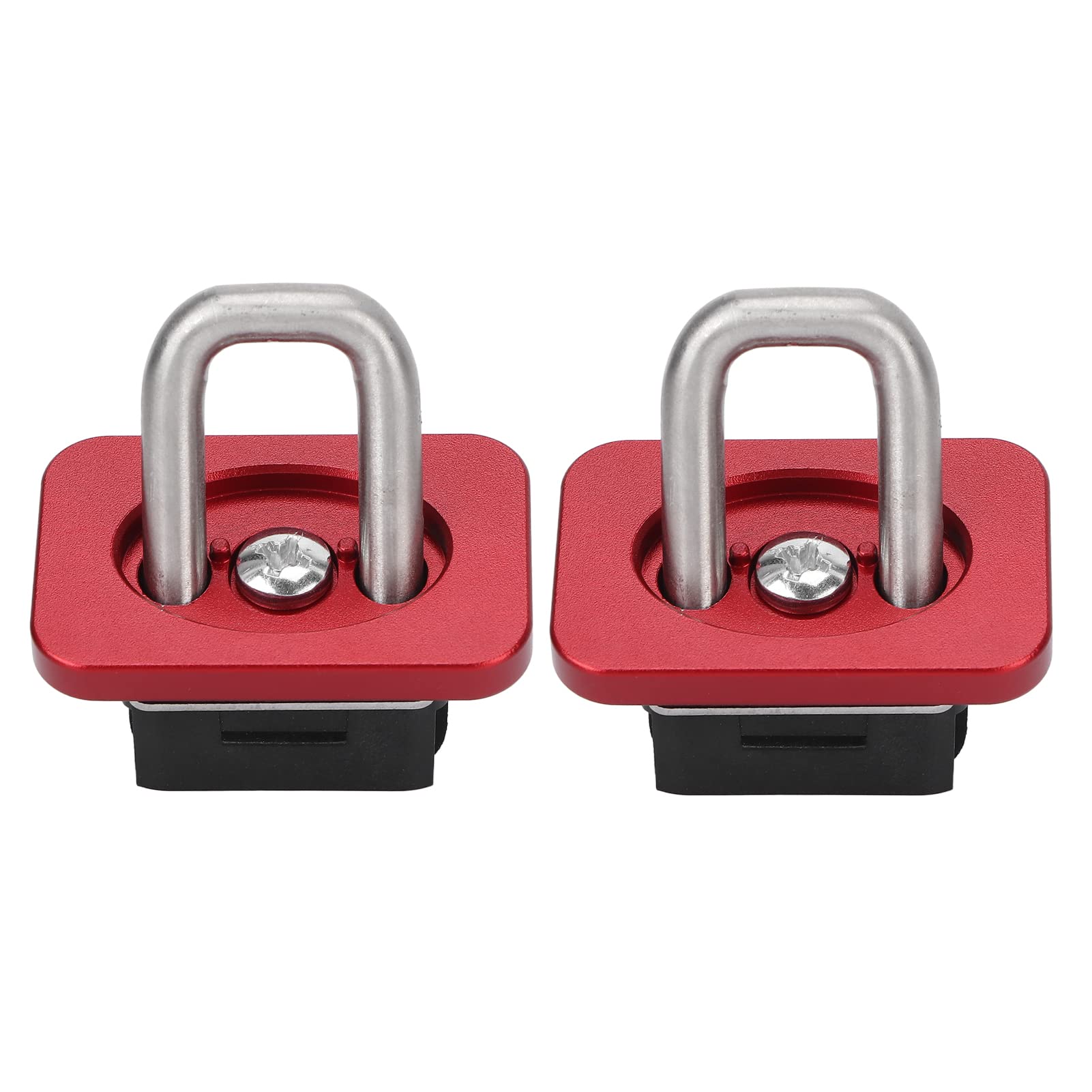 2-Pack Stainless Steel Retractable Bull Ring Tie Down Anchors for Truck Bed - Heavy Duty Side Wall Anchors Replacement for Chevy Silverado & Colorado (Red) - Perfect for Securing Cargo, ATVs, and Motorcycles
