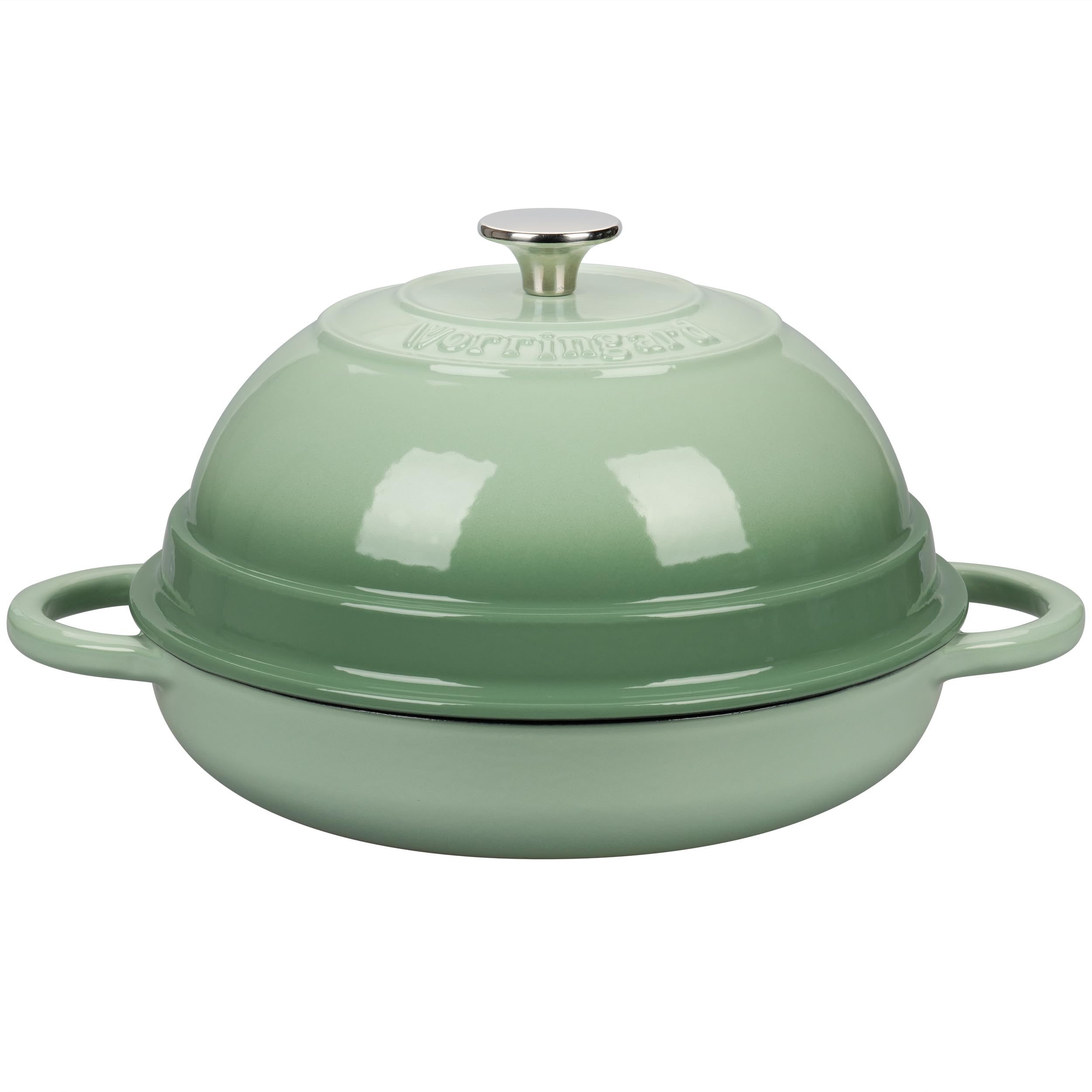 6 Quart Enameled Cast Iron Dutch Oven with Lid - Perfect for Bread Baking, Roasting, Stews & Camping - Green Color Kitchen Cookware