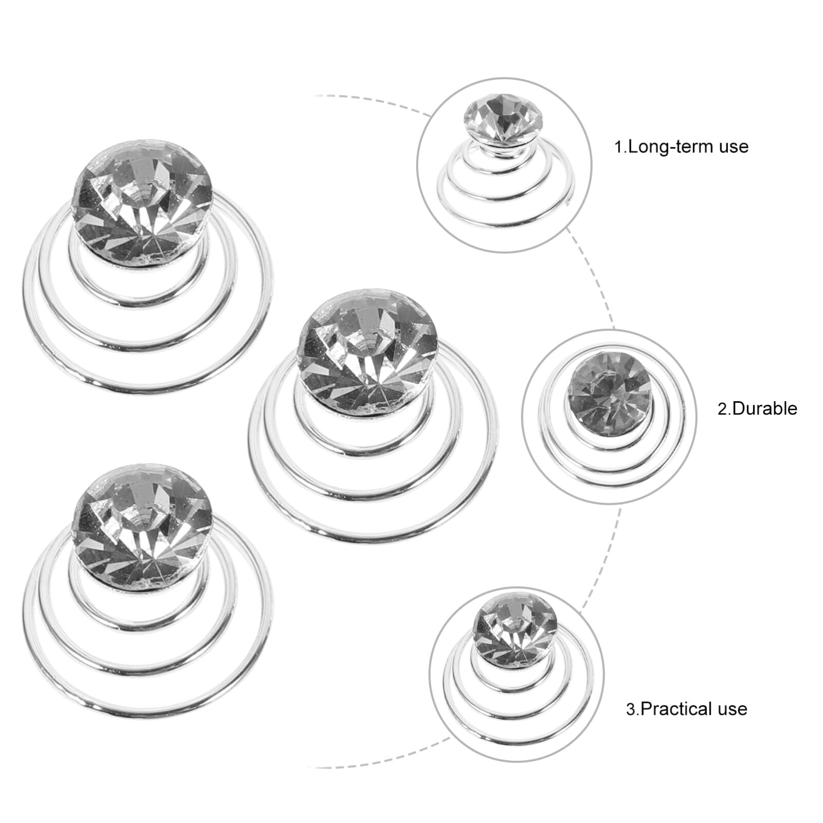 LALAFINA 12Pcs Rhinestone Spiral Hair Pins - Swirl Hair Clips, Twists & Coils for Women - Sparkling Diamond Hair Jewelry for Wedding, Prom, Party & Everyday Styling