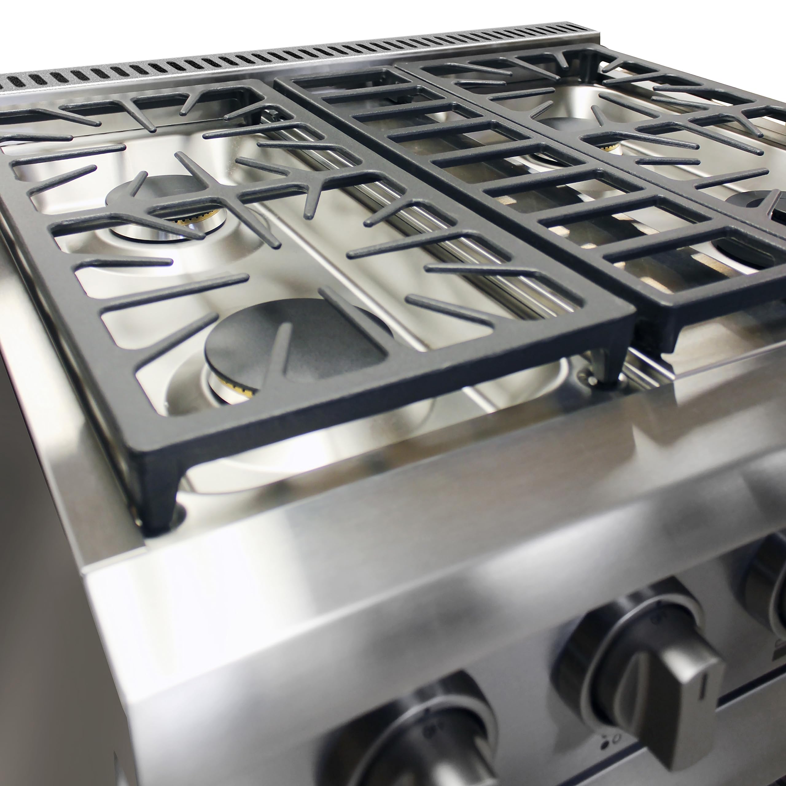 30-Inch DE300GRTSS Freestanding Gas Range with 4 Burner Cooktop, Porcelain Convection Oven & Broil Function - Continuous Stainless Steel Grates & Metallic Finish for Modern Kitchens | Perfect for Baking, Roasting & Family Cooking