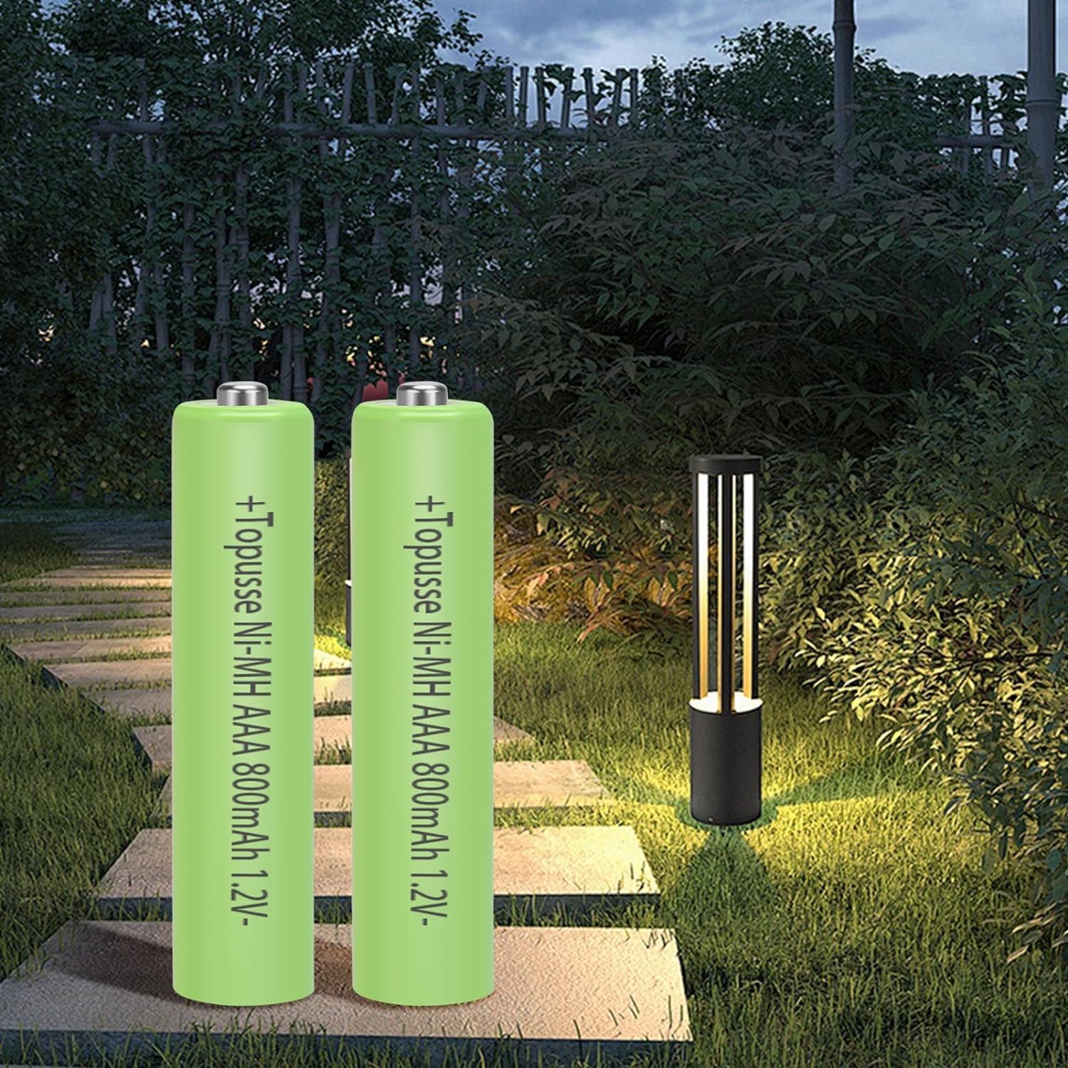 8 Pack Rechargeable 1.2V Ni-MH AAA Batteries 800mAh - Long Lasting Triple A Size NiMH Batteries for Solar Lights, Flashlights, Toys & Electronic Devices - Perfect for Outdoor, Emergency & Daily Use