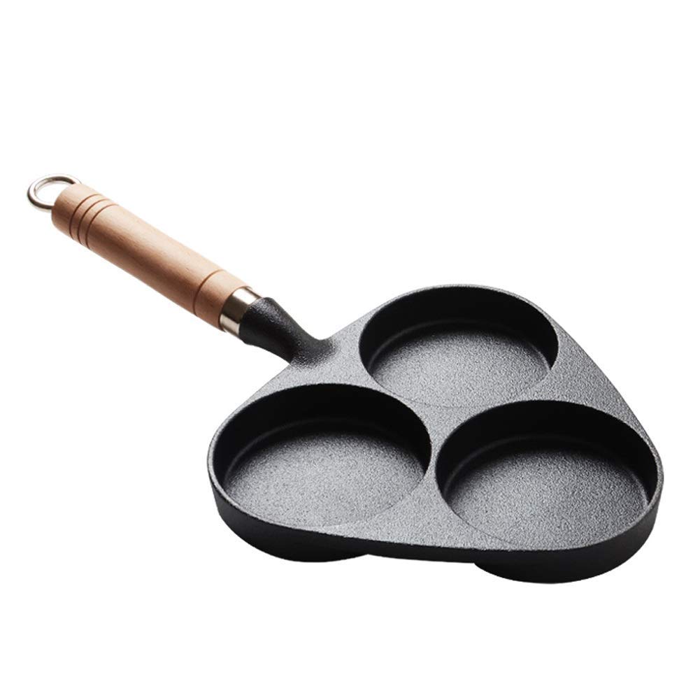 GDSKL Cast Iron Omelette Pan and Dumpling Pot - Heavy Duty Skillet for Cooking, Frying & Baking - Perfect for Omelettes, Dumplings, Stir Fry & More