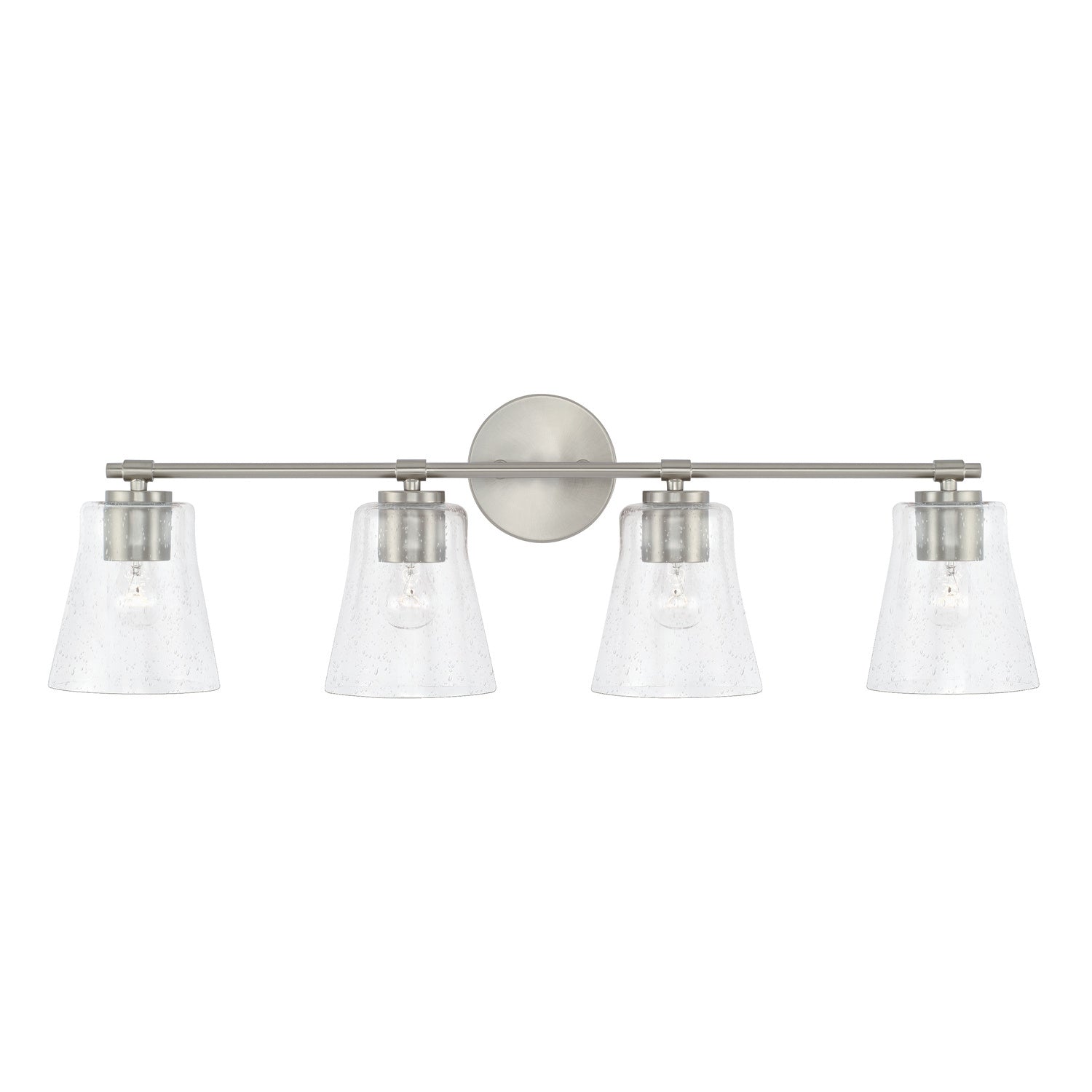 Capital Lighting 4-Light Bathroom Vanity Light Fixture - Modern Brushed Nickel Finish for Bathroom, Powder Room & Dressing Area