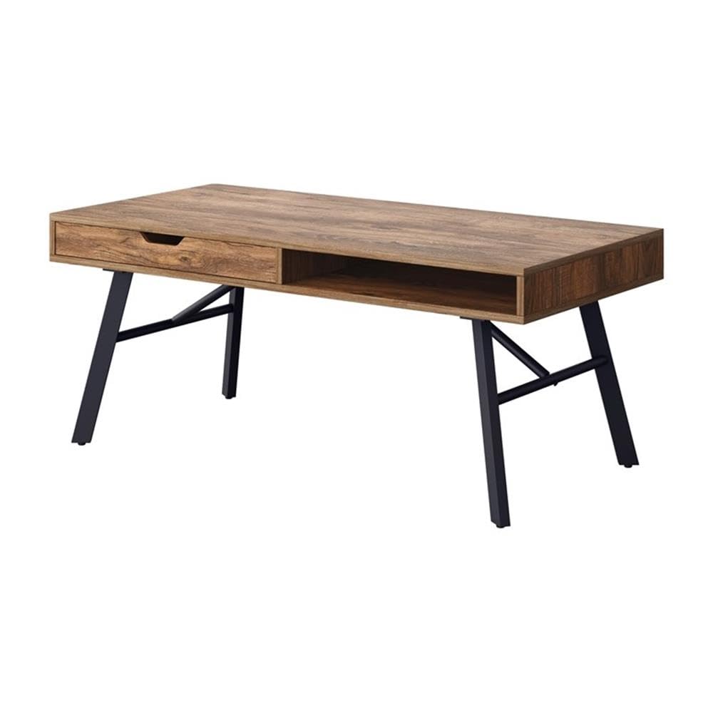CorLiving Auston Rustic Brown Engineered Wood Coffee Table with Wood Grain Finish - Perfect for Living Room, Home Decor & Farmhouse Style Furniture